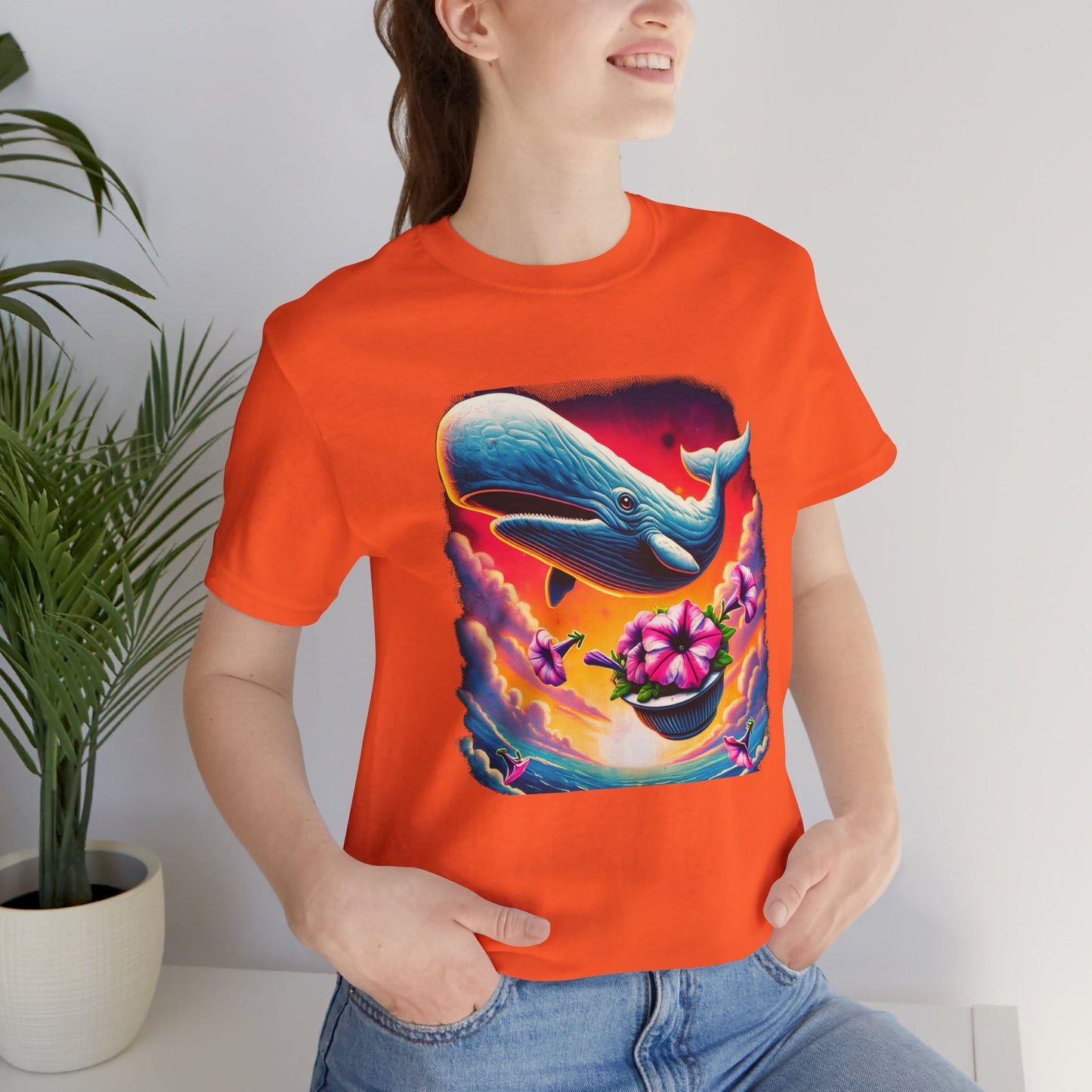 "Oh No, Not Again" Petunias and Whale Funny TShirt – Unisex Tee