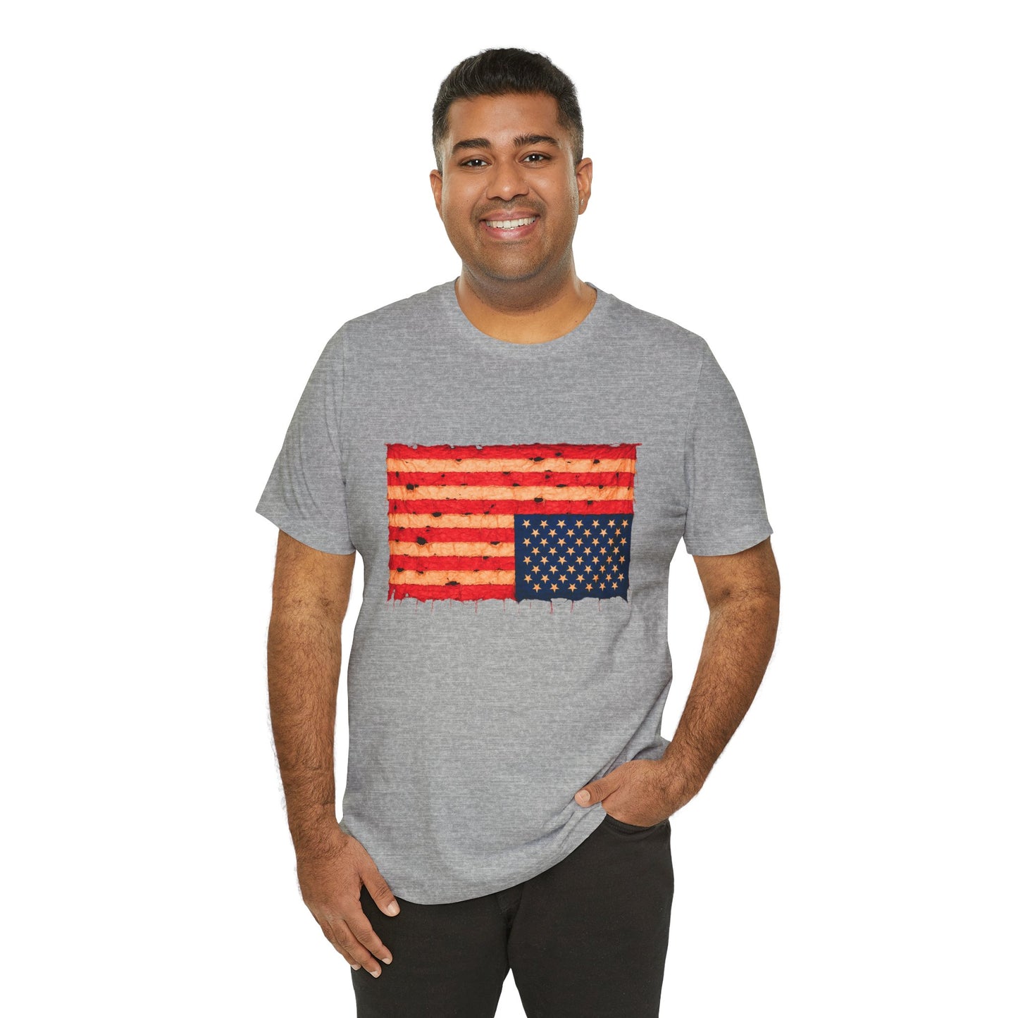 Inverted Flag Distress T-Shirt – Symbolic Upside Down Flag Design