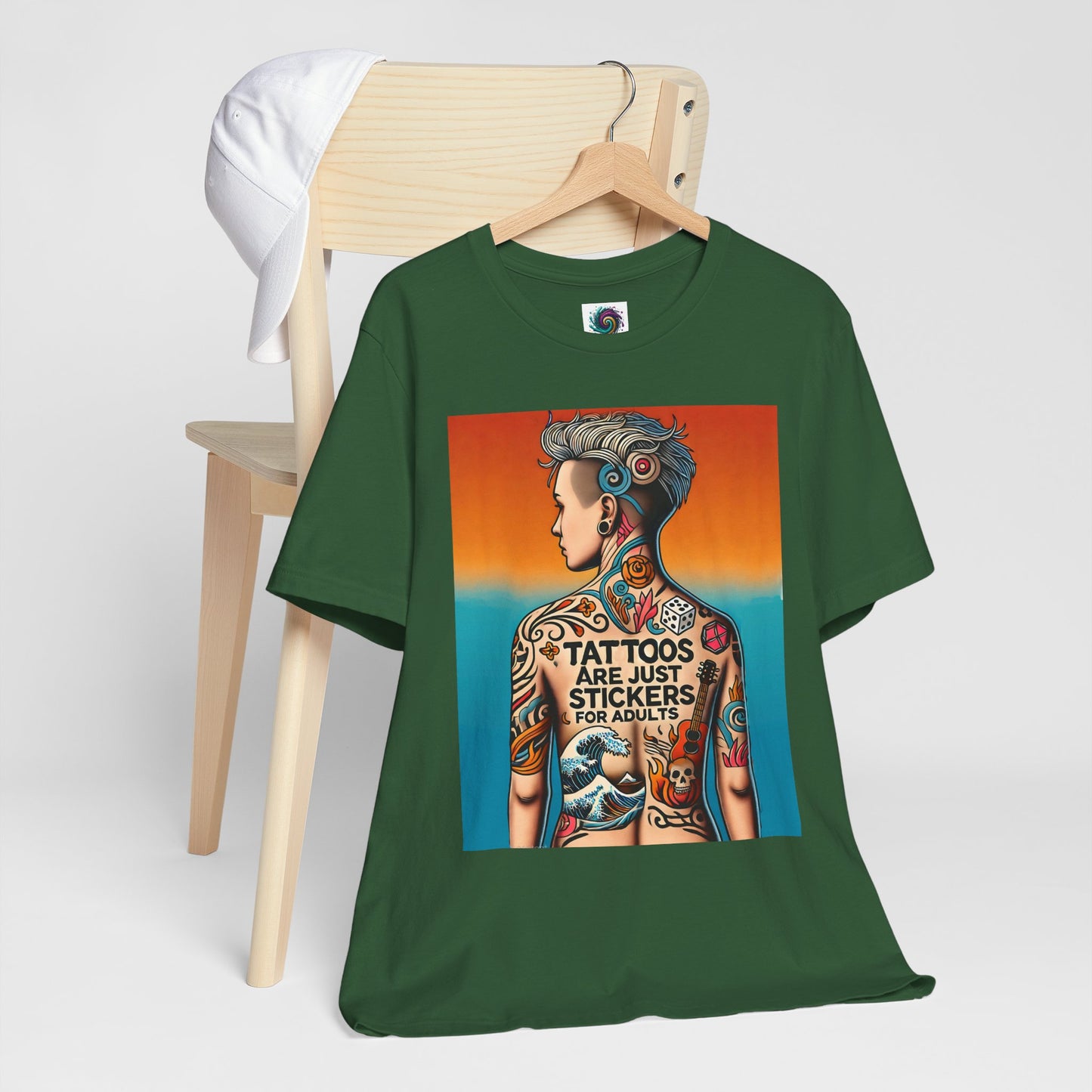 Tattoos Are Just Stickers for Adults T-Shirt – Funny Tattoo Lover Graphic Tee - WhimSpin - https://whimspin.com
