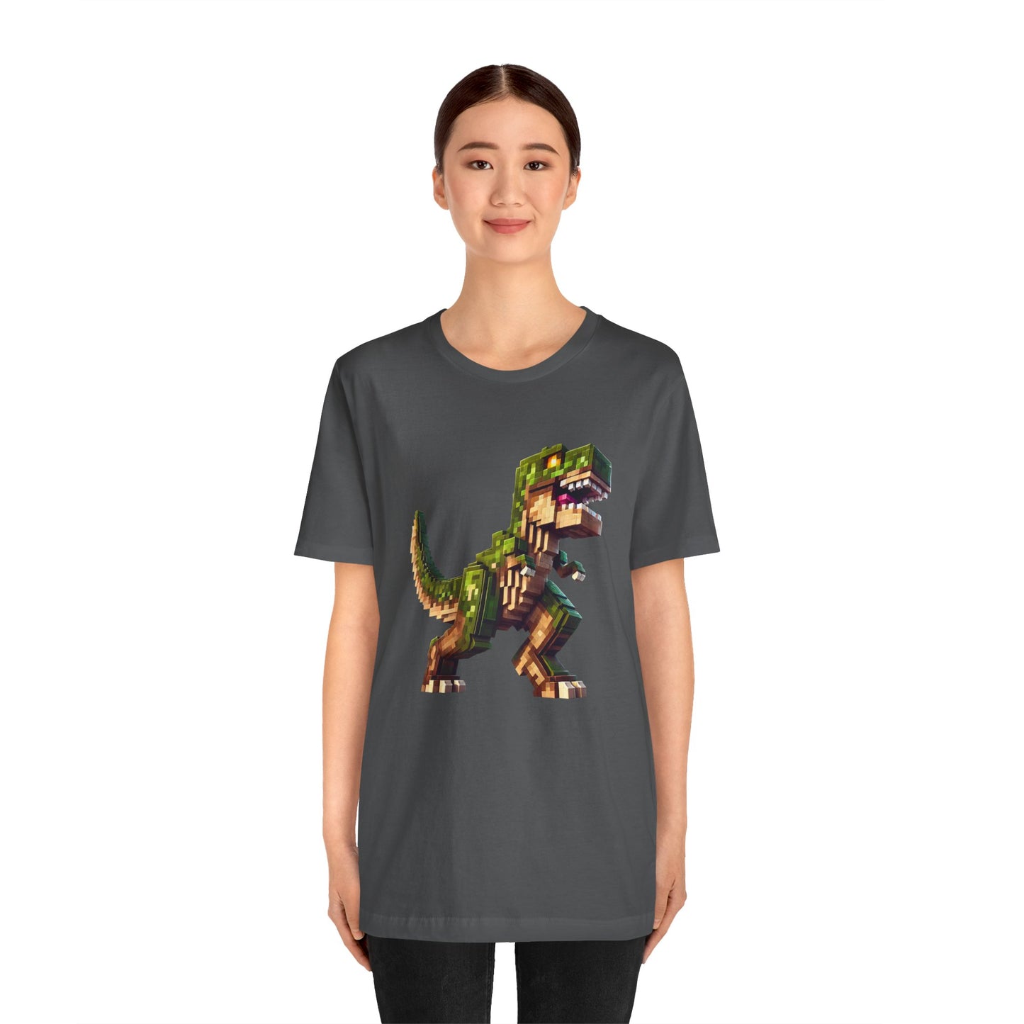 Pixel Dinosaur T-Shirt – Retro Dino Graphic Tee for Adults