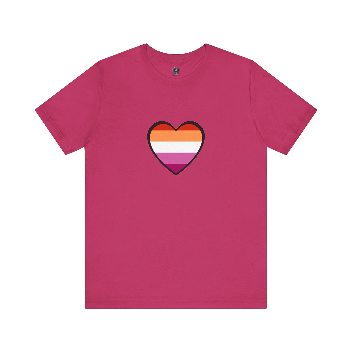 Lesbian Pride Flag Heart T-Shirt – Bold LGBTQ+ Graphic Tee - WhimSpin - https://whimspin.com