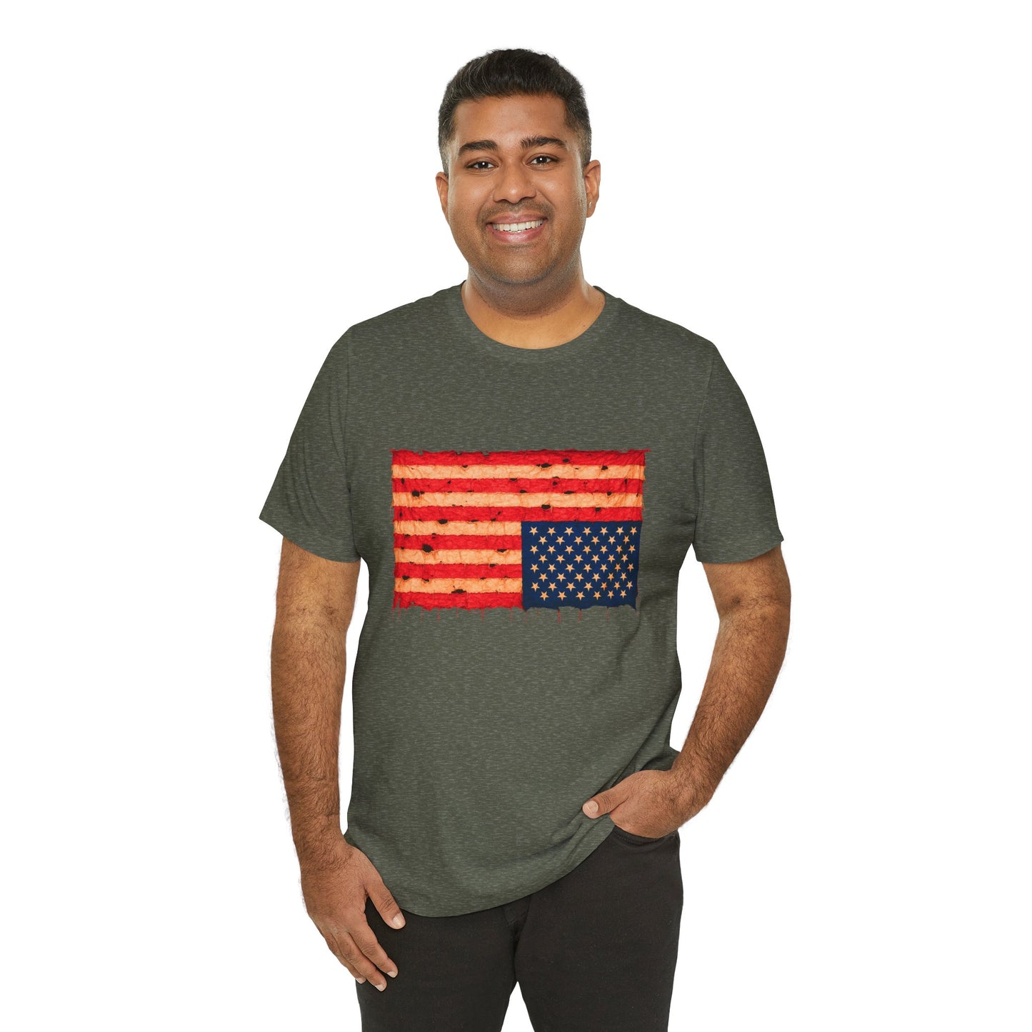 Inverted Flag Distress T-Shirt – Symbolic Upside Down Flag Design