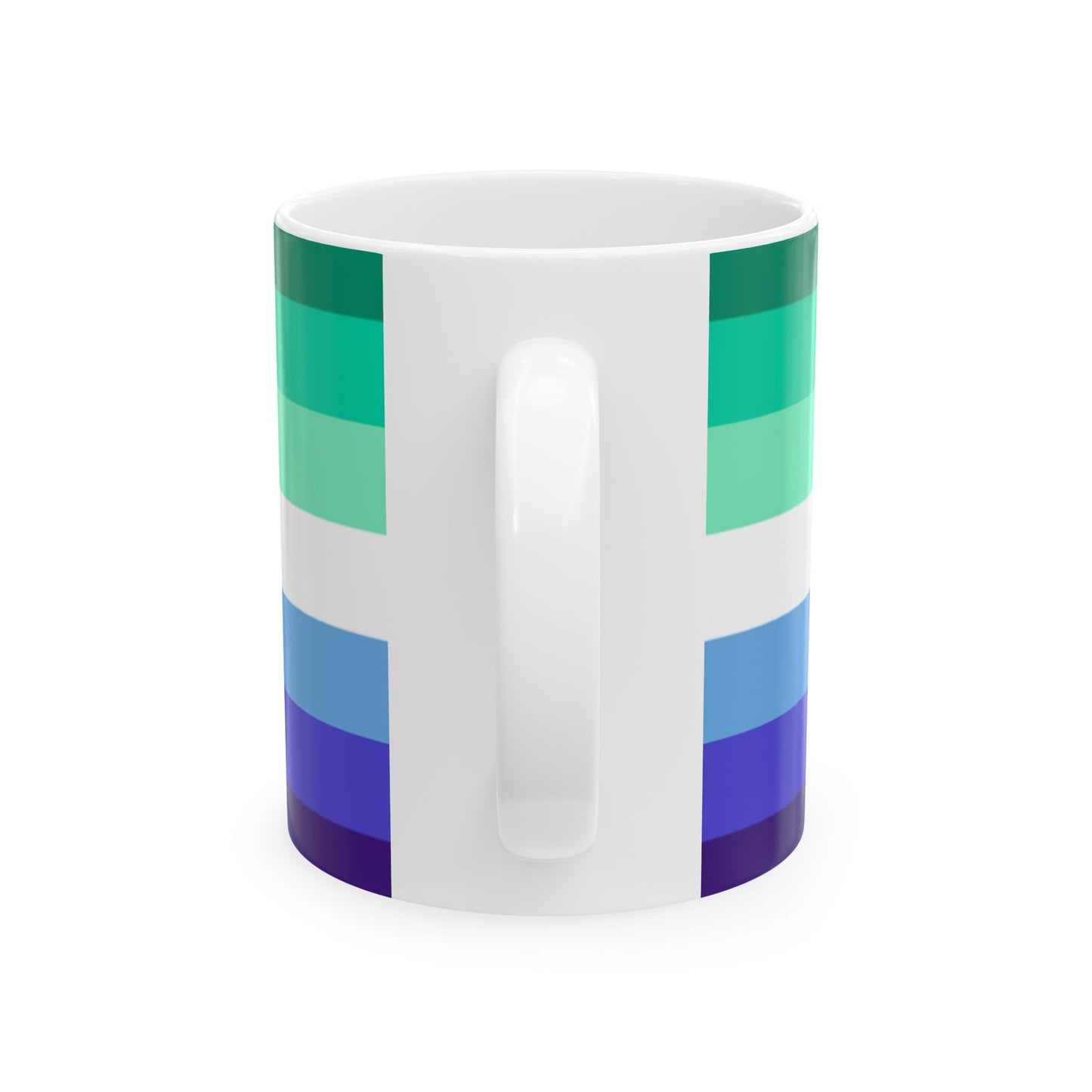 Gay Men’s Pride Flag Mug – Green and Blue LGBTQ+ Ceramic Cup