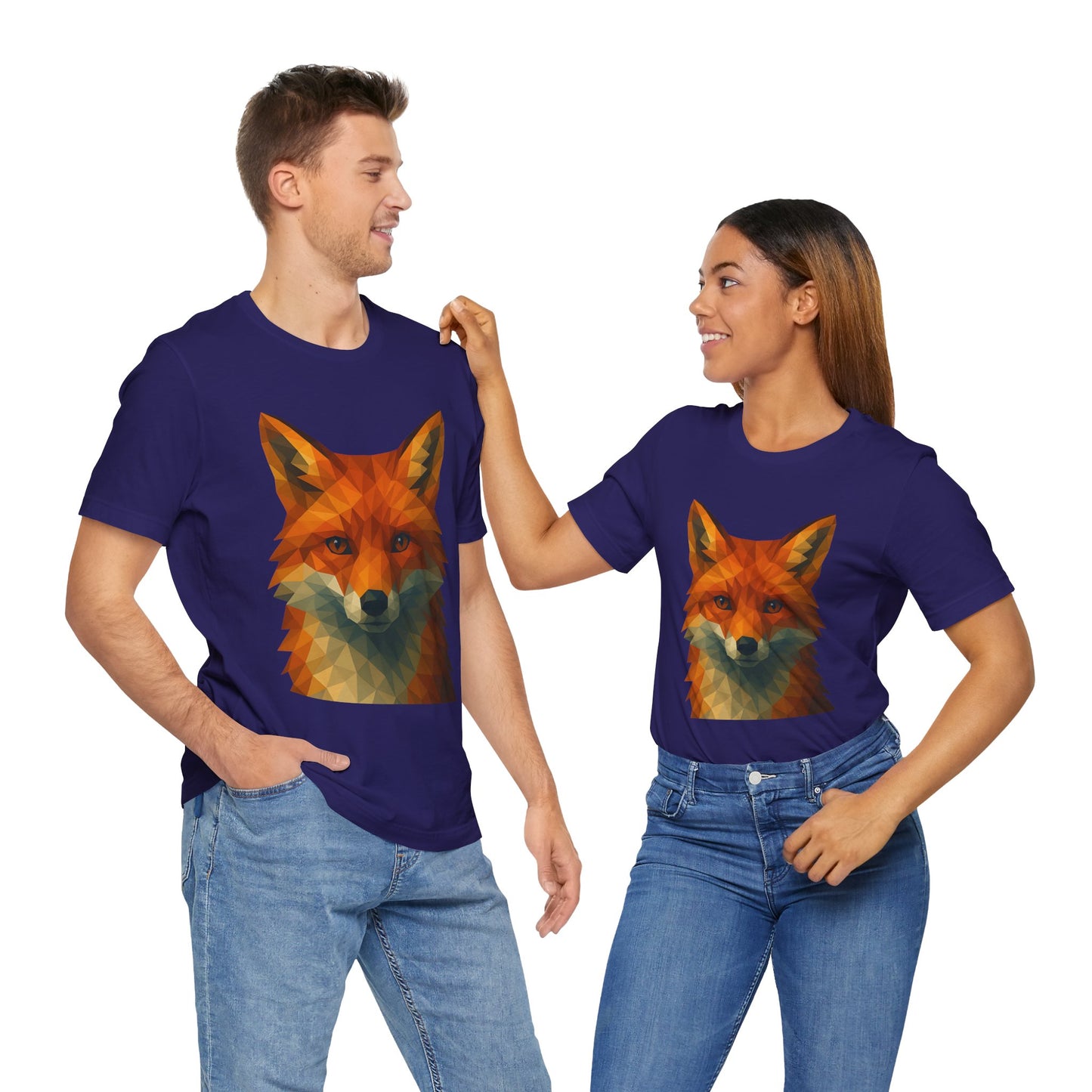 Geometric Fox T-Shirt – Polygon Animal Tee with Nature Vibes - WhimSpin - https://whimspin.com