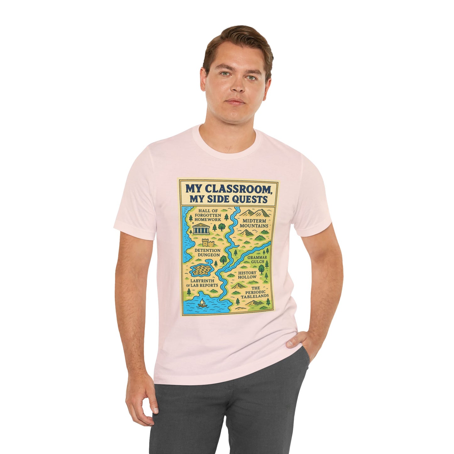 My Classroom, My Side Quests T-Shirt – RPG Map Tee for Teachers