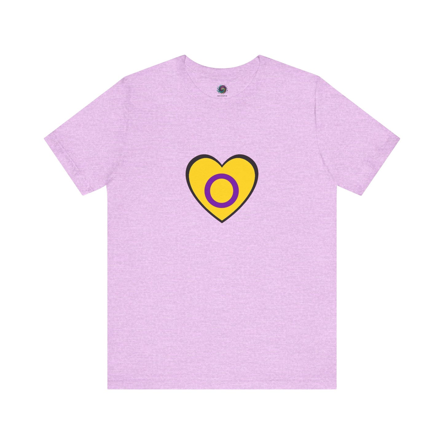 Intersex Pride Flag Heart T-Shirt – Minimalist LGBTQ+ Support Tee - WhimSpin - https://whimspin.com