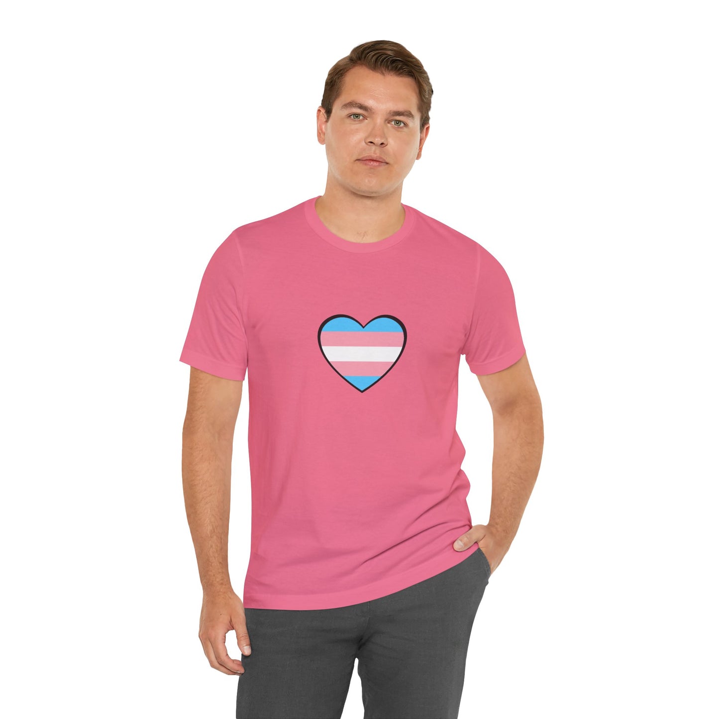 Transgender Flag Heart T-Shirt – LGBTQ+ Trans Flag Graphic Tee