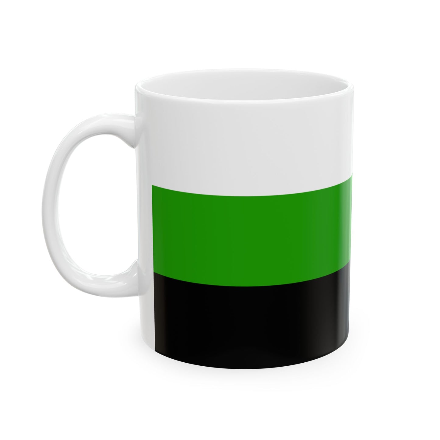 Neutrois Pride Flag Cup – White, Green & Black LGBTQ+ Ceramic Mug