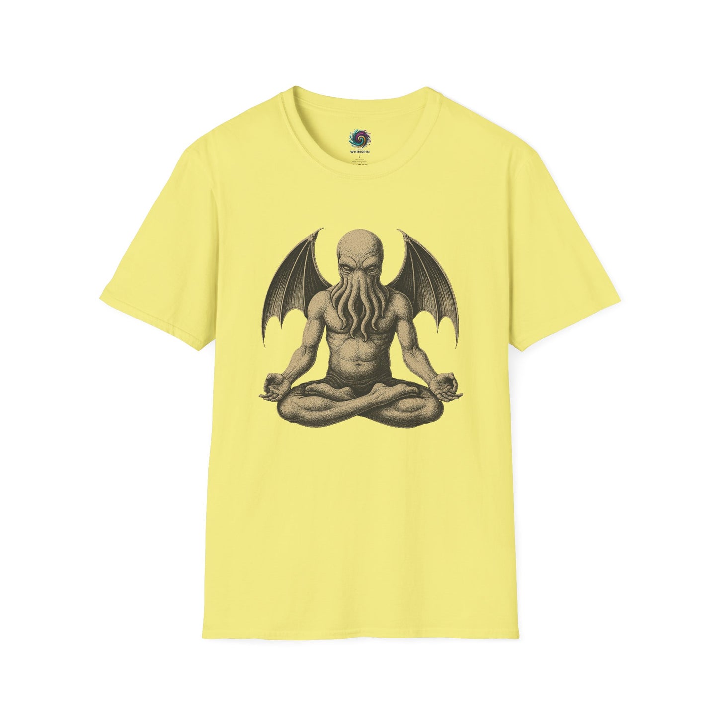 Meditating Cthulhu T-Shirt – Unisex Mythos Tee for Sci-Fi & Festival Fans - WhimSpin - https://whimspin.com