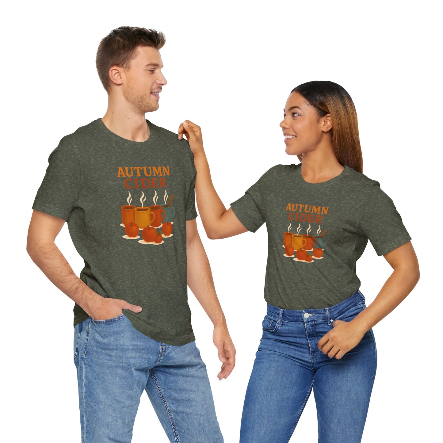 Autumn Cider T-Shirt – Cozy Fall Graphic Tee with Steaming Mugs