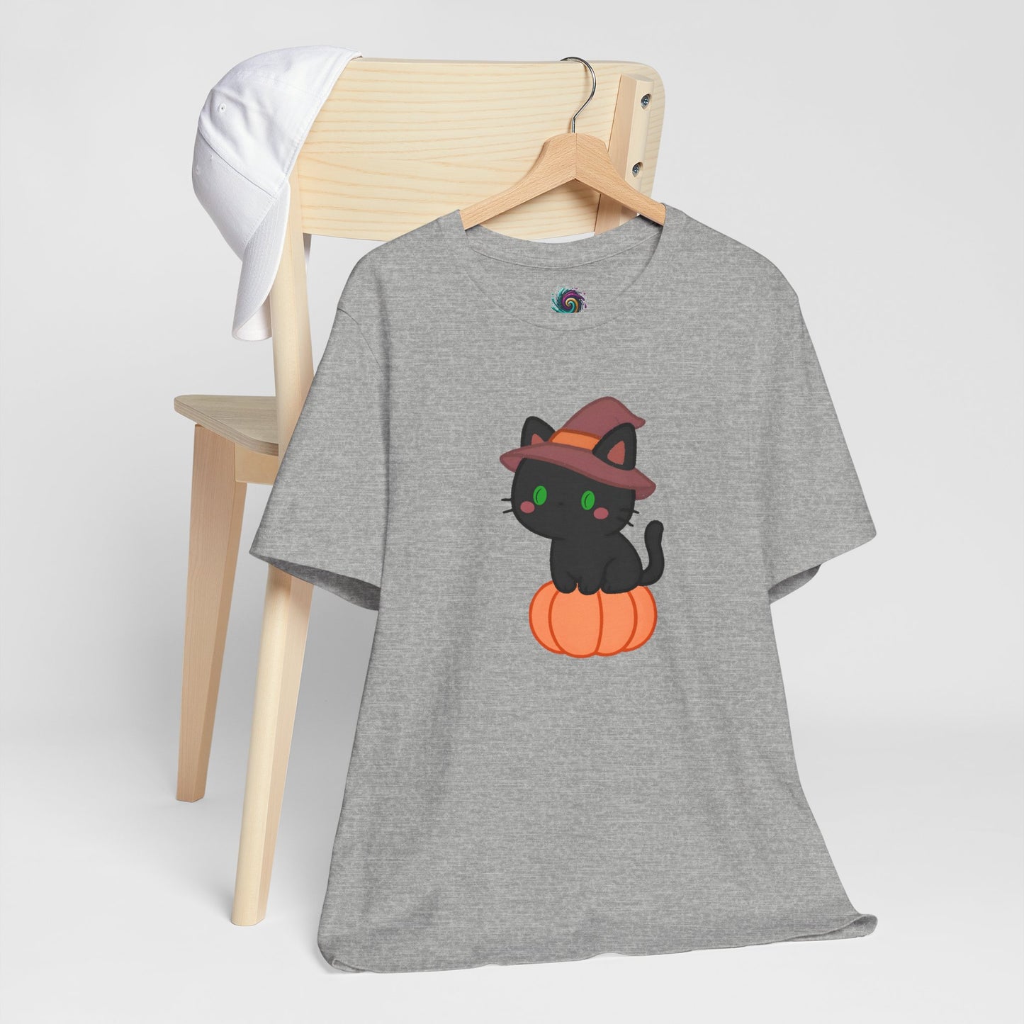 Halloween Cat Shirt – Cute Cat on a Pumpkin Graphic Tee