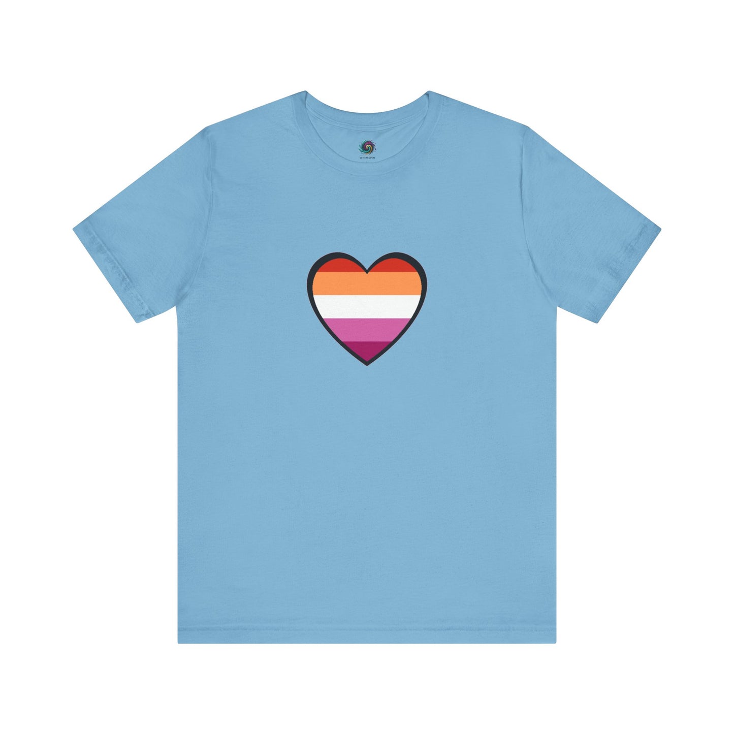 Lesbian Pride Flag Heart T-Shirt – Bold LGBTQ+ Graphic Tee - WhimSpin - https://whimspin.com