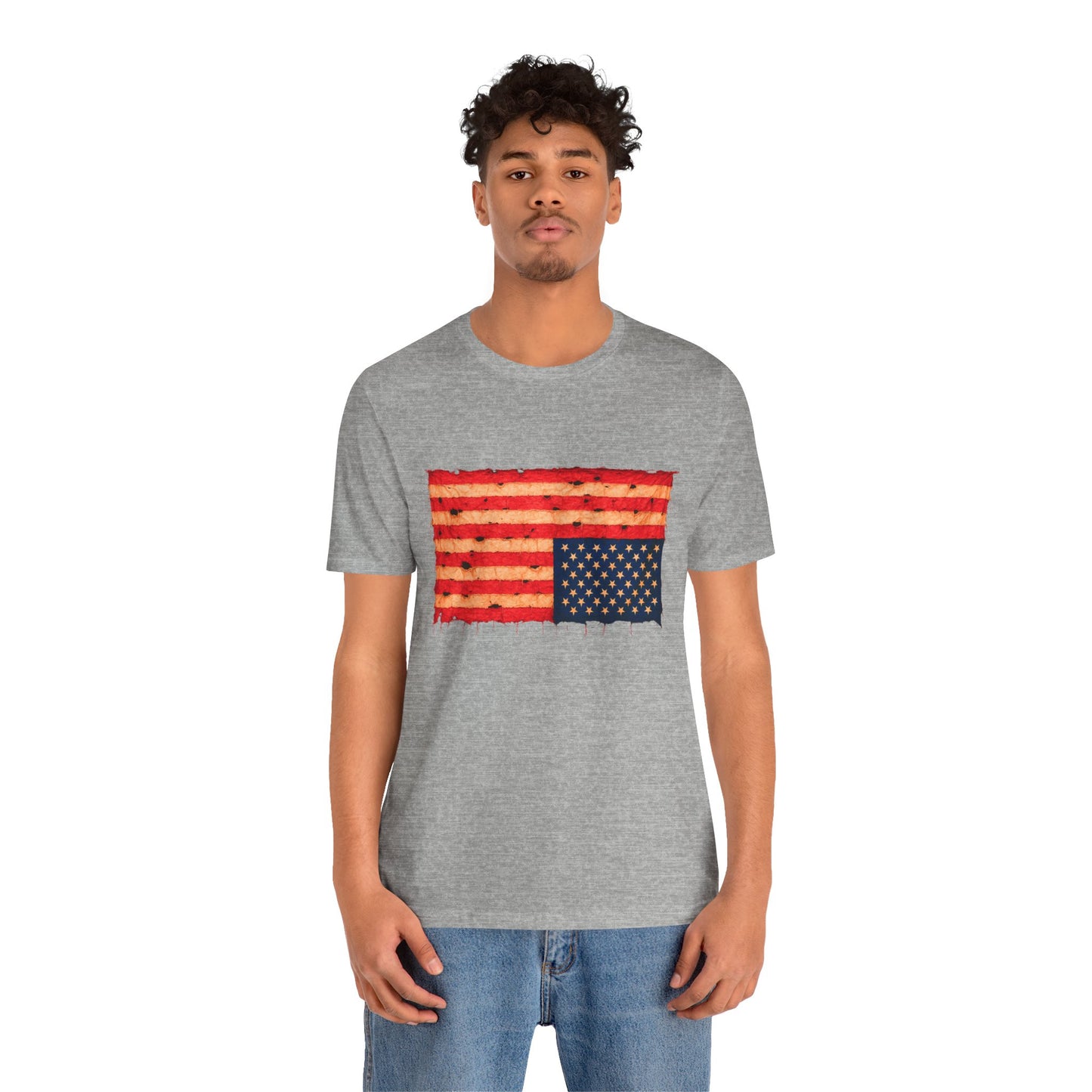 Inverted Flag Distress T-Shirt – Symbolic Upside Down Flag Design