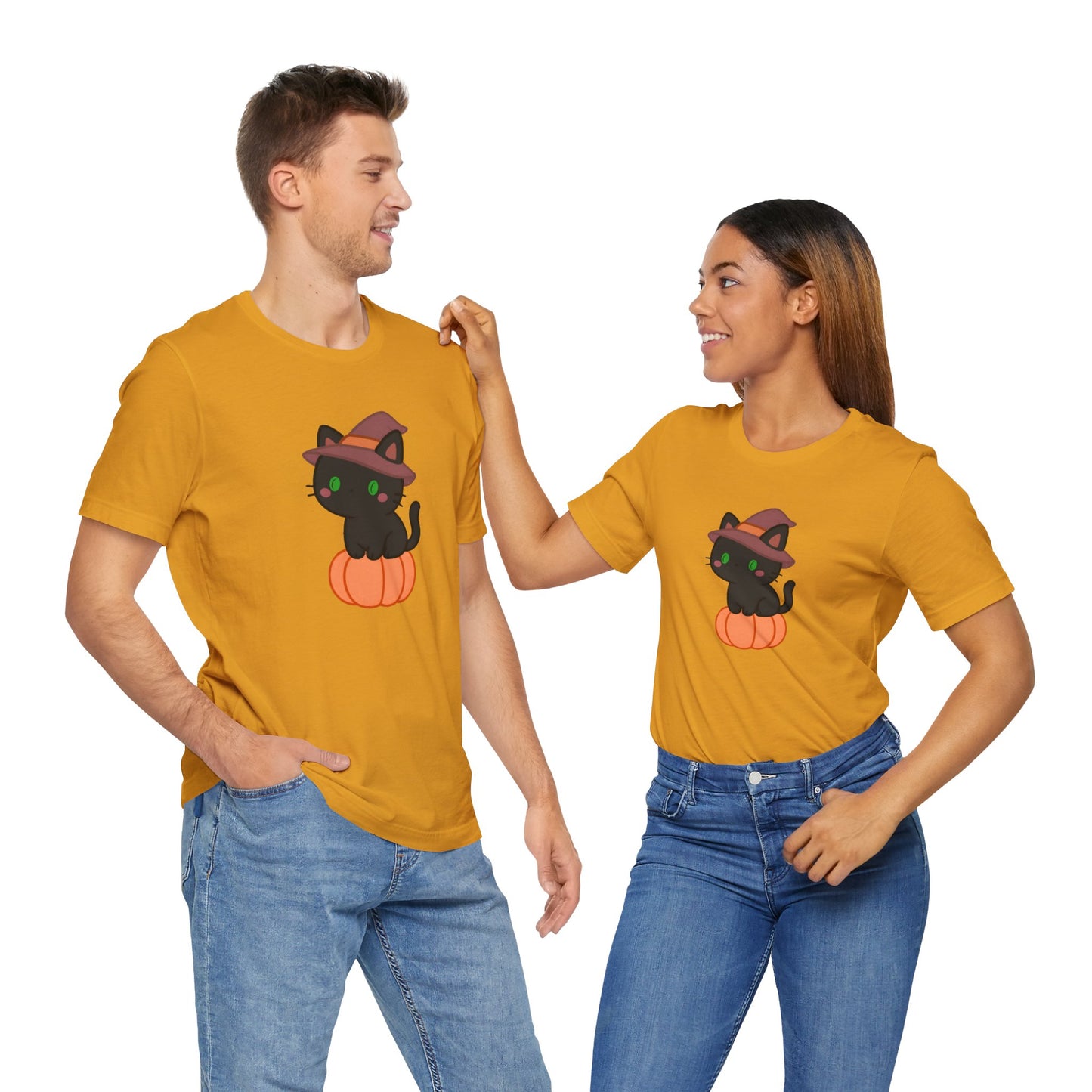 Halloween Cat Shirt – Cute Cat on a Pumpkin Graphic Tee
