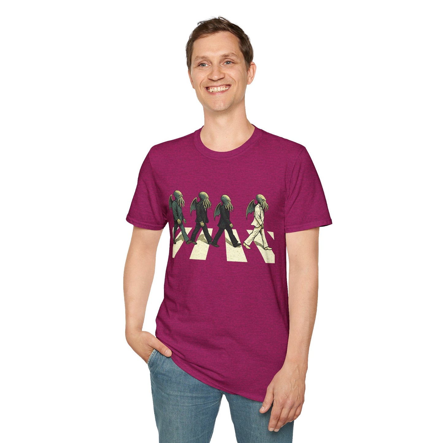 Cthulhu Crossing T-Shirt – Beatles Abbey Road Parody Tee | WhimSpin - WhimSpin - https://whimspin.com