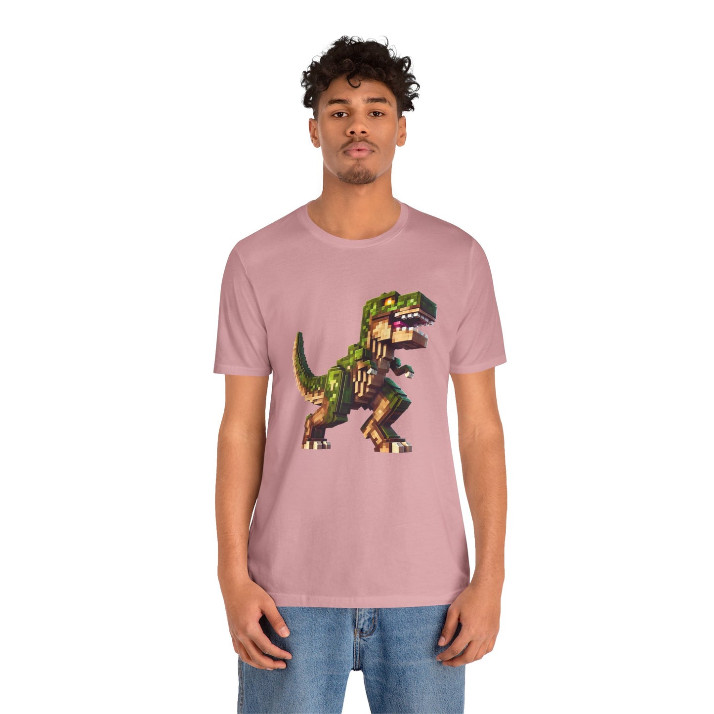 Pixel Dinosaur T-Shirt – Retro Dino Graphic Tee for Adults