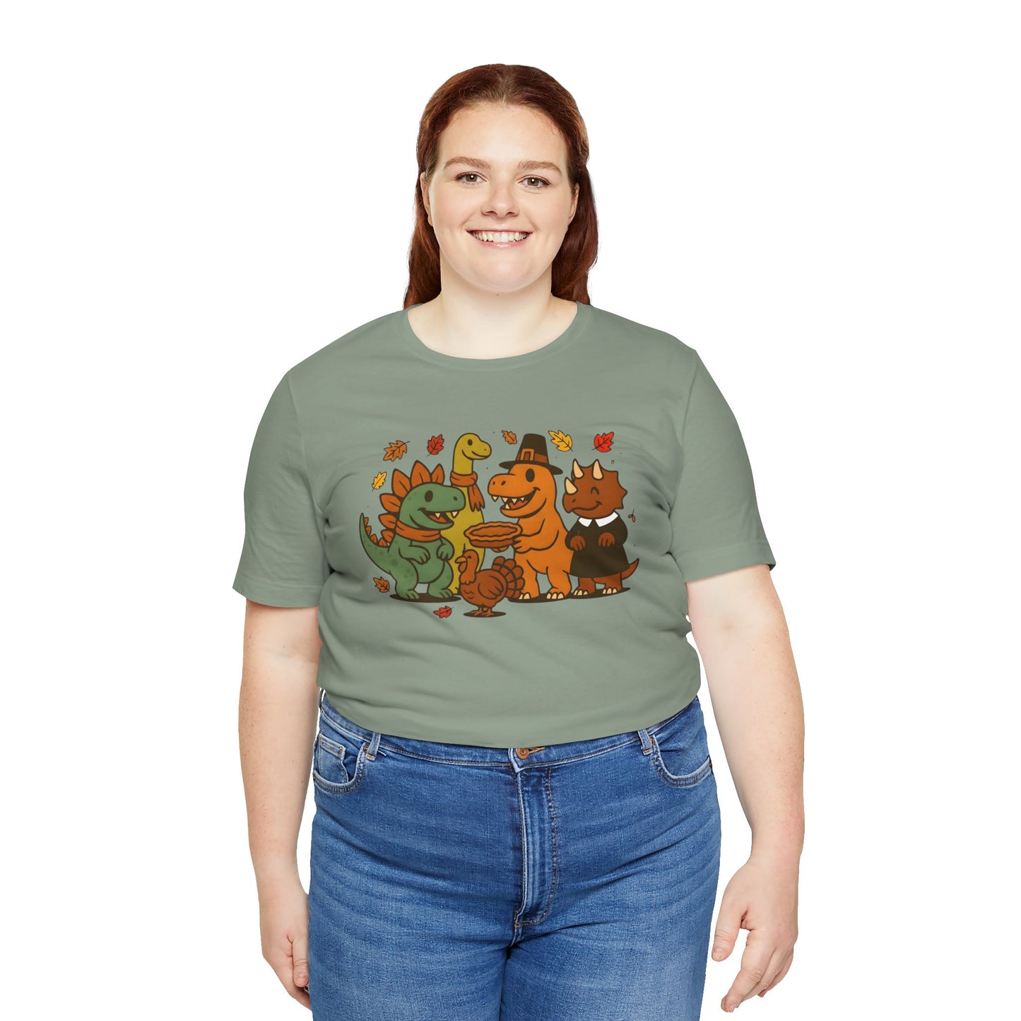 Thanksgiving Dinosaur T-Shirt – Funny Dino Thanksgiving Tee