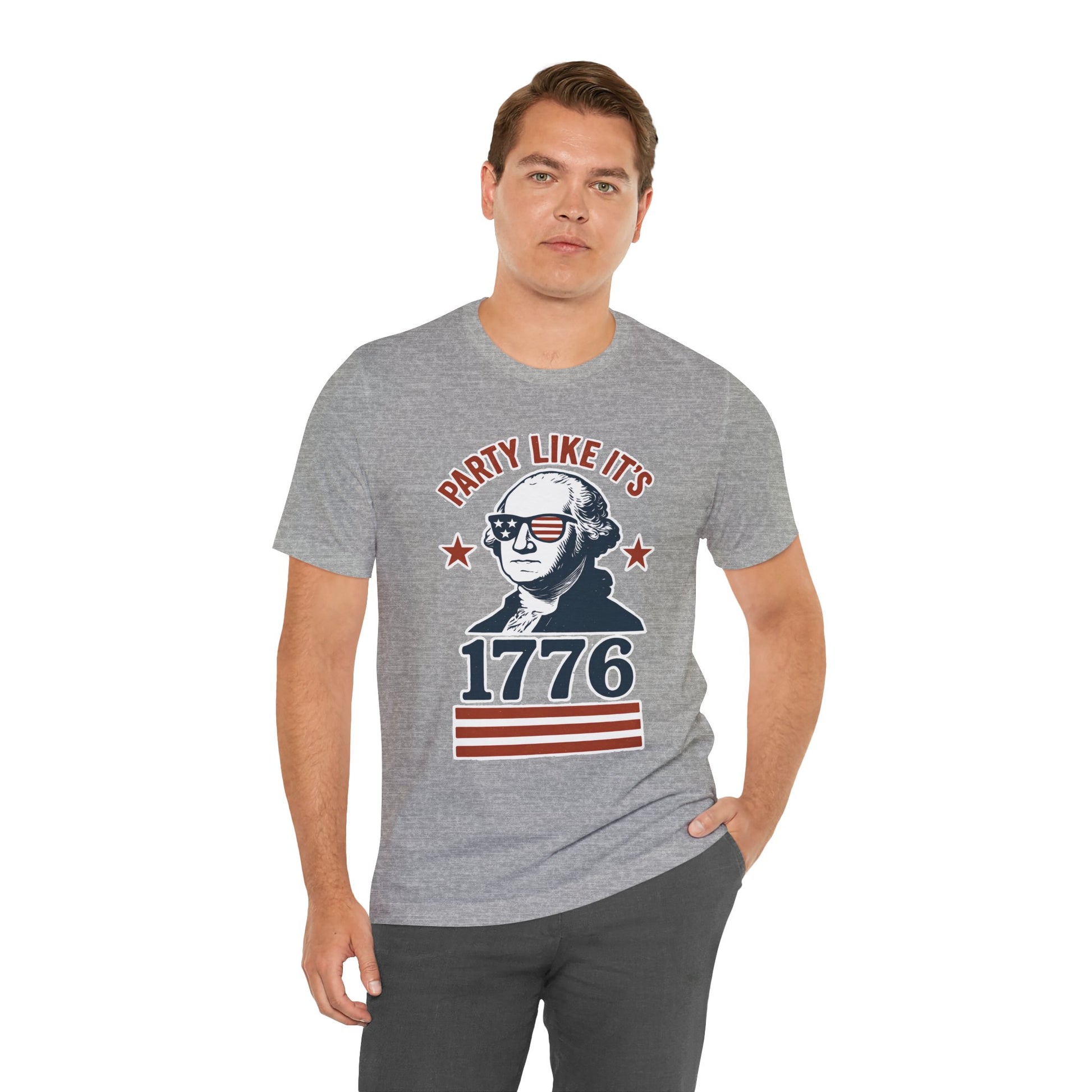 Party Like It's 1776 T-Shirt – Funny 4th of July Tee with George Washington Graphic - WhimSpin - https://whimspin.com