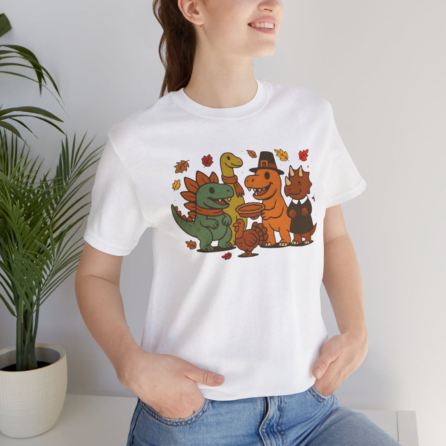 Thanksgiving Dinosaur T-Shirt – Funny Dino Thanksgiving Tee
