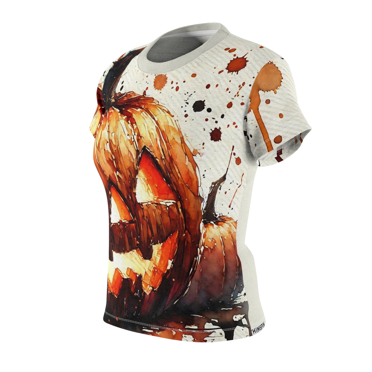 Watercolor Jack-o-Lantern T-Shirt – Women’s Halloween All-Over Print