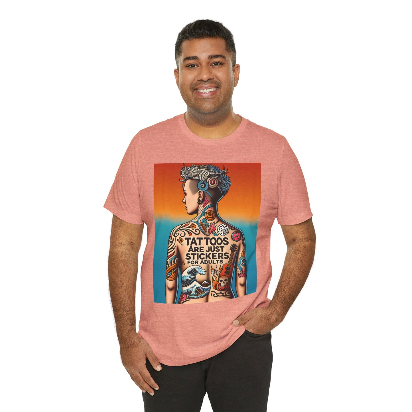 Tattoos Are Just Stickers for Adults T-Shirt – Funny Tattoo Lover Graphic Tee - WhimSpin - https://whimspin.com