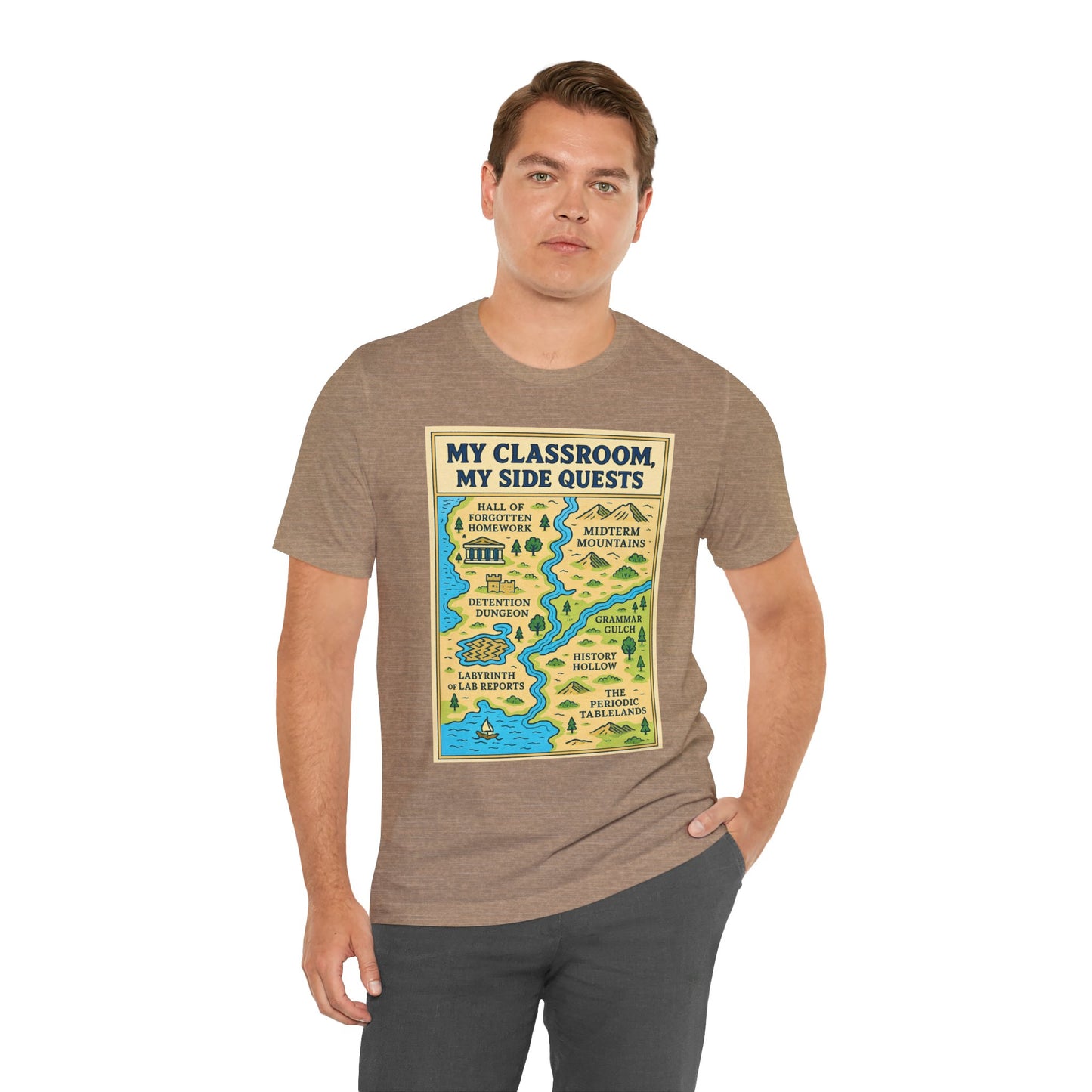 My Classroom, My Side Quests T-Shirt – RPG Map Tee for Teachers