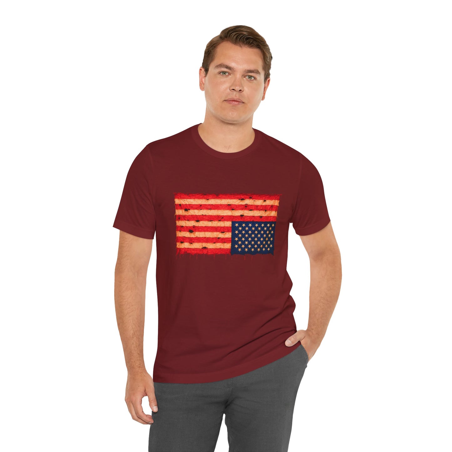 Inverted Flag Distress T-Shirt – Symbolic Upside Down Flag Design