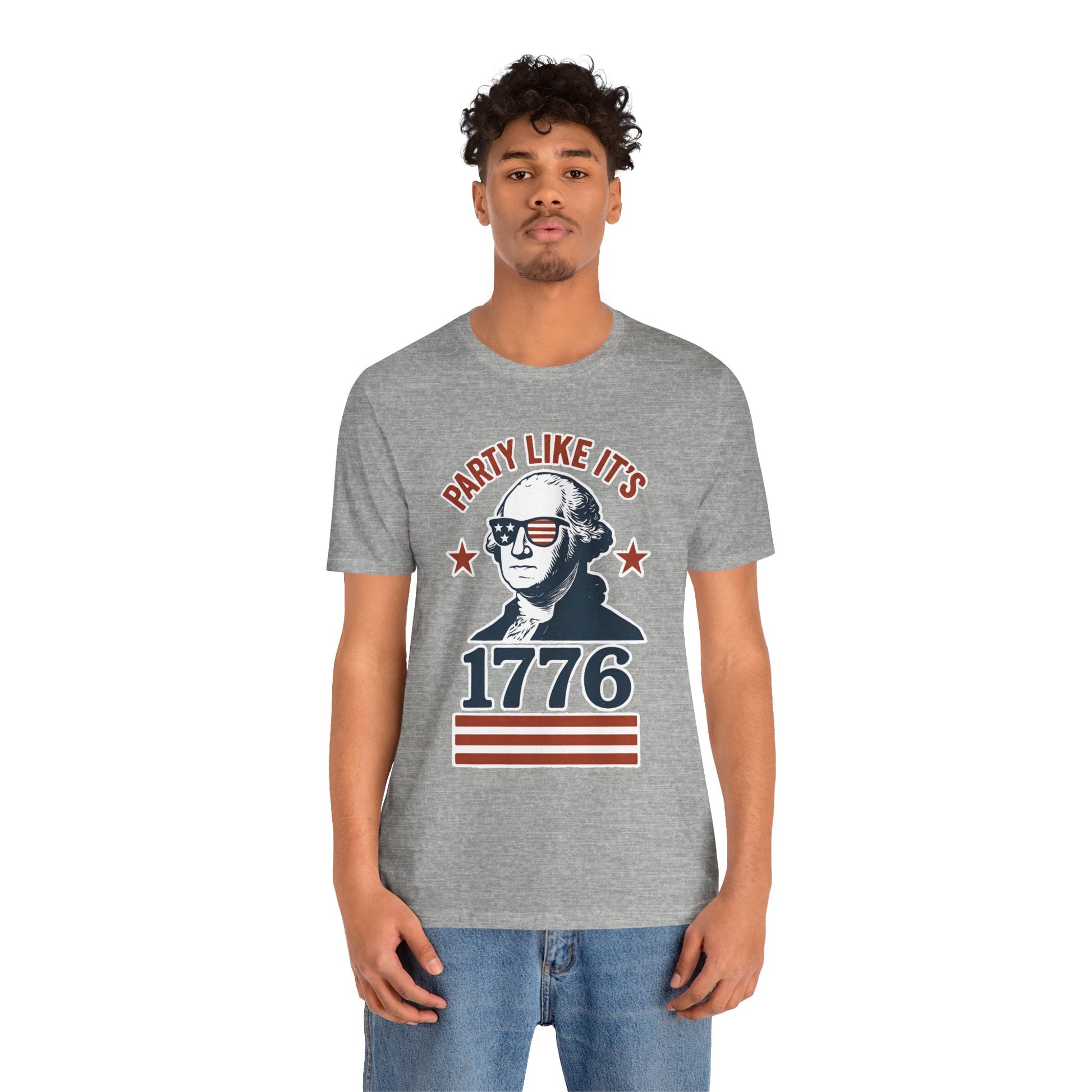 Party Like It's 1776 T-Shirt – Funny 4th of July Tee with George Washington Graphic - WhimSpin - https://whimspin.com