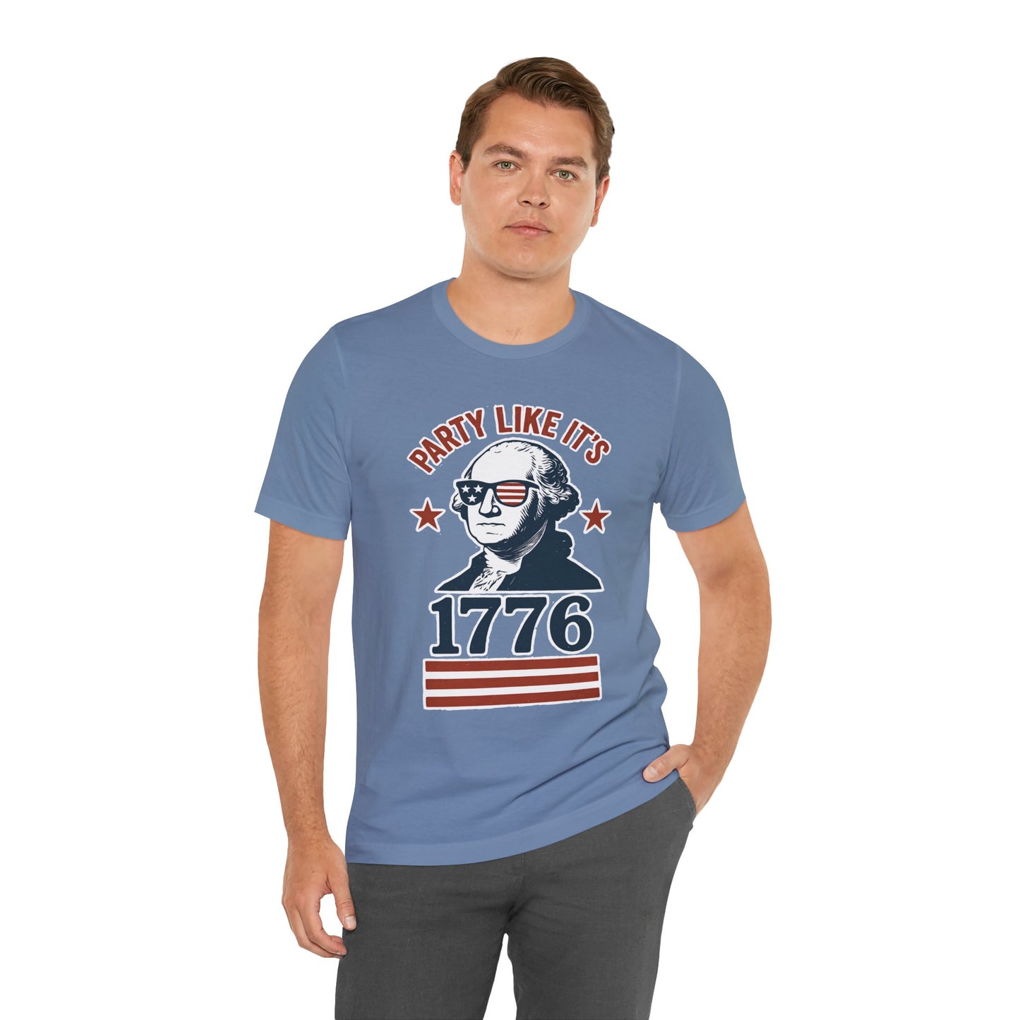 Party Like It's 1776 T-Shirt – Funny 4th of July Tee with George Washington Graphic - WhimSpin - https://whimspin.com