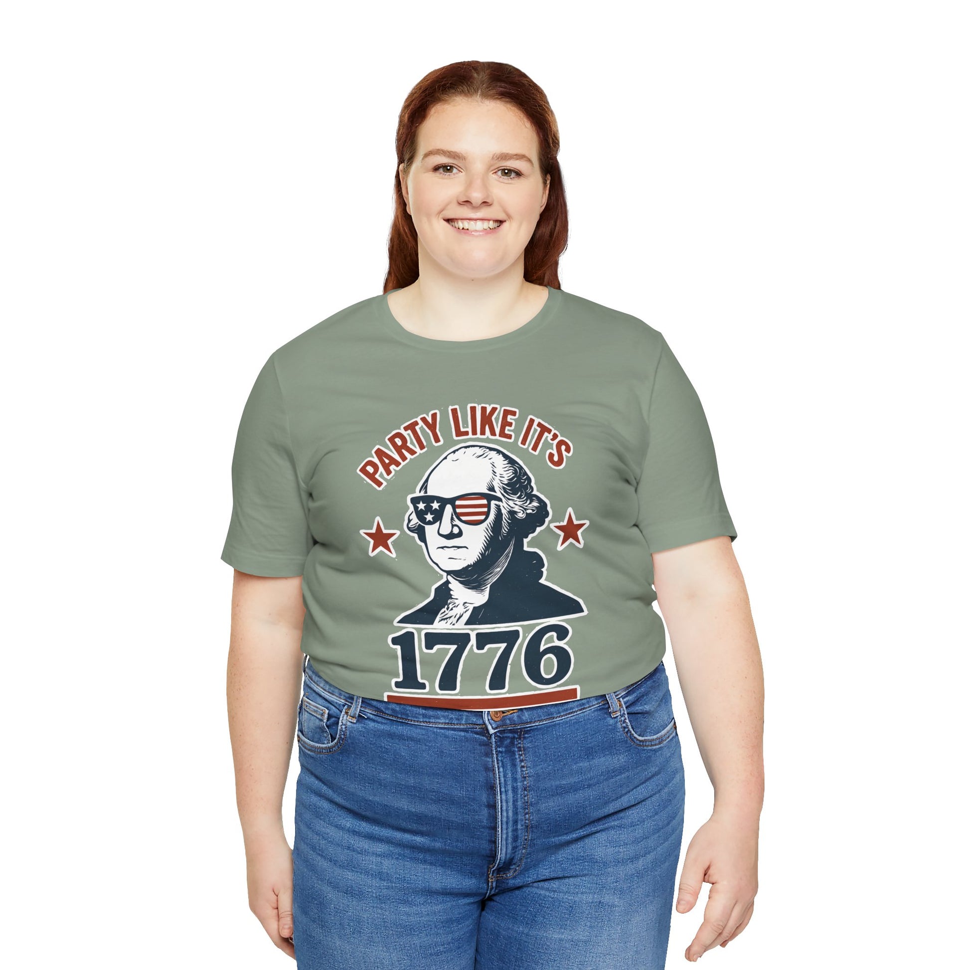 Party Like It's 1776 T-Shirt – Funny 4th of July Tee with George Washington Graphic - WhimSpin - https://whimspin.com