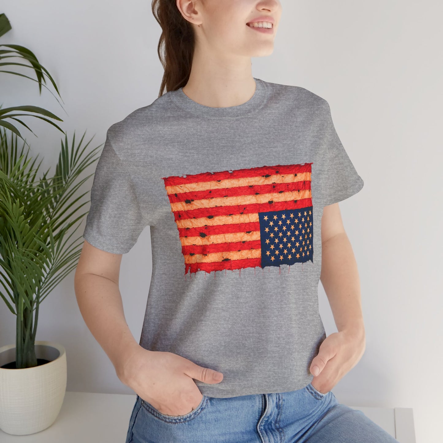 Inverted Flag Distress T-Shirt – Symbolic Upside Down Flag Design