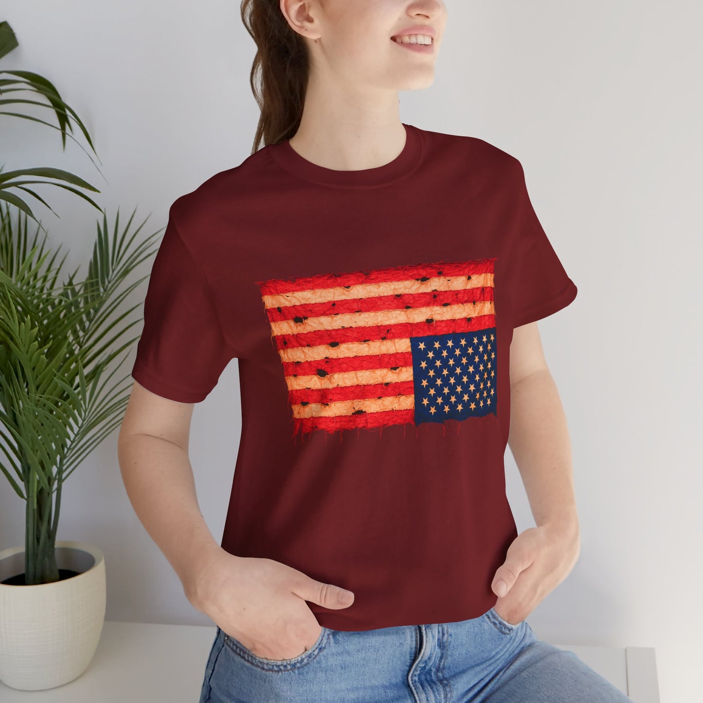 Inverted Flag Distress T-Shirt – Symbolic Upside Down Flag Design