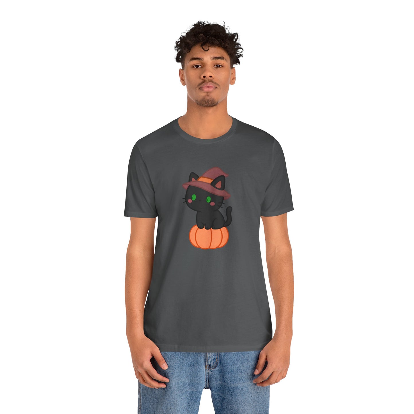 Halloween Cat Shirt – Cute Cat on a Pumpkin Graphic Tee