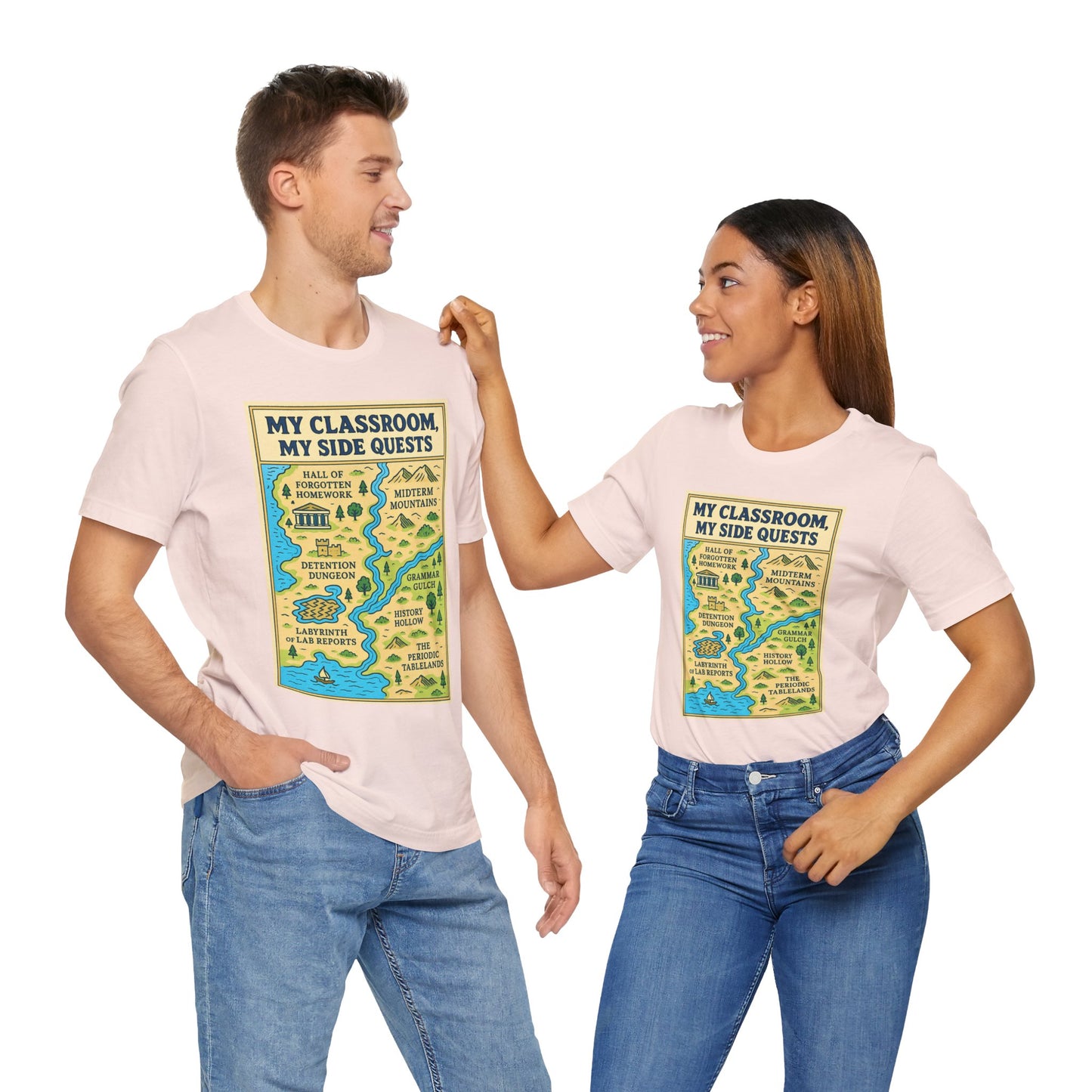 My Classroom, My Side Quests T-Shirt – RPG Map Tee for Teachers