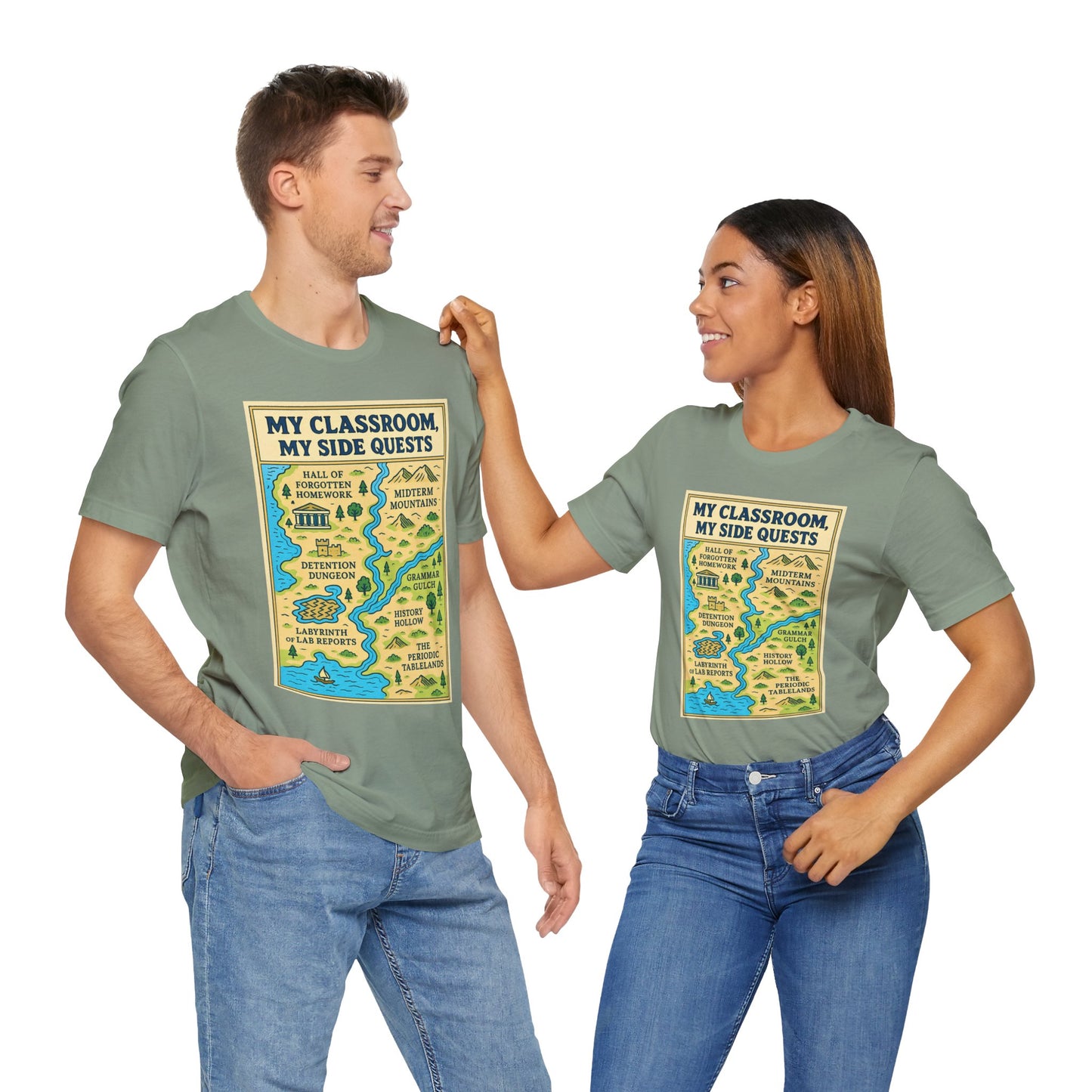 My Classroom, My Side Quests T-Shirt – RPG Map Tee for Teachers