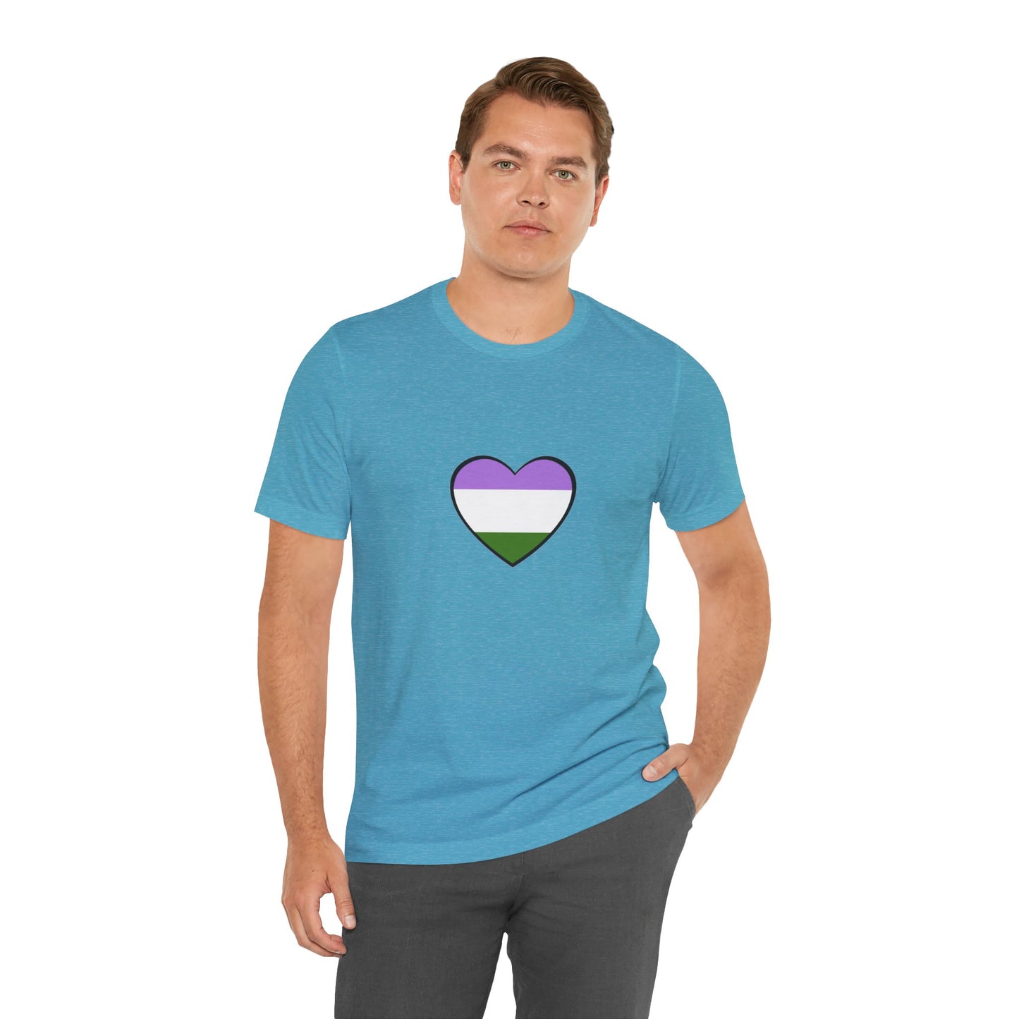 Genderqueer Flag Heart T-Shirt – Unisex LGBTQ+ Graphic Tee