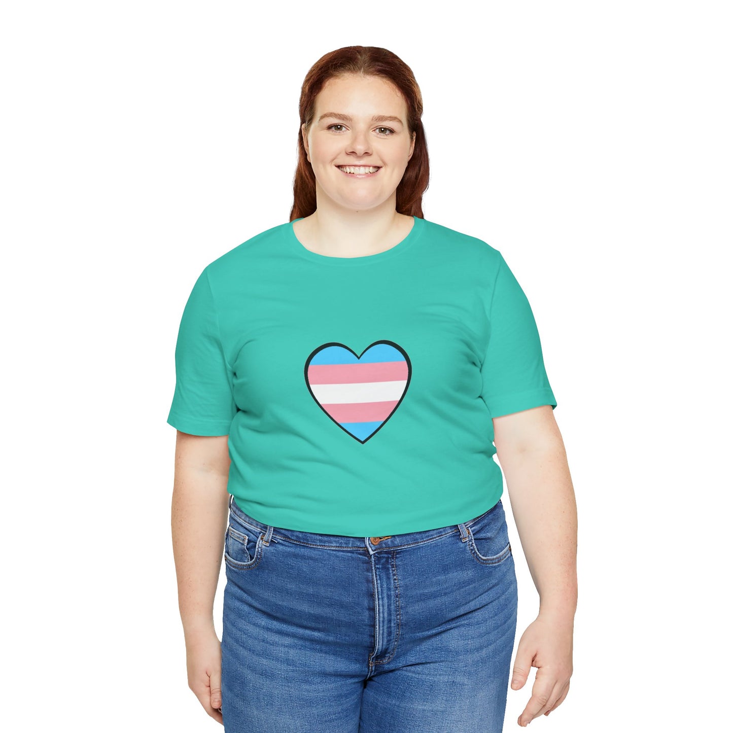 Transgender Flag Heart T-Shirt – LGBTQ+ Trans Flag Graphic Tee