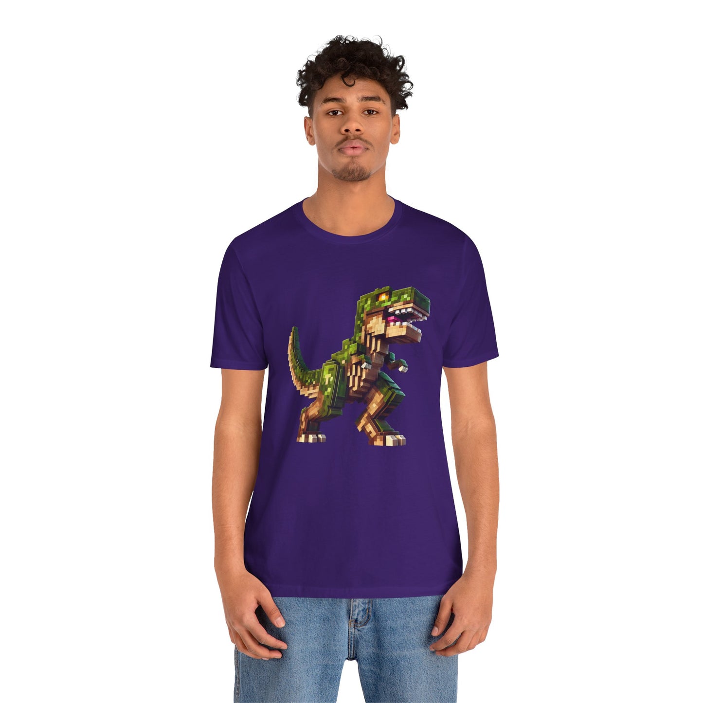 Pixel Dinosaur T-Shirt – Retro Dino Graphic Tee for Adults