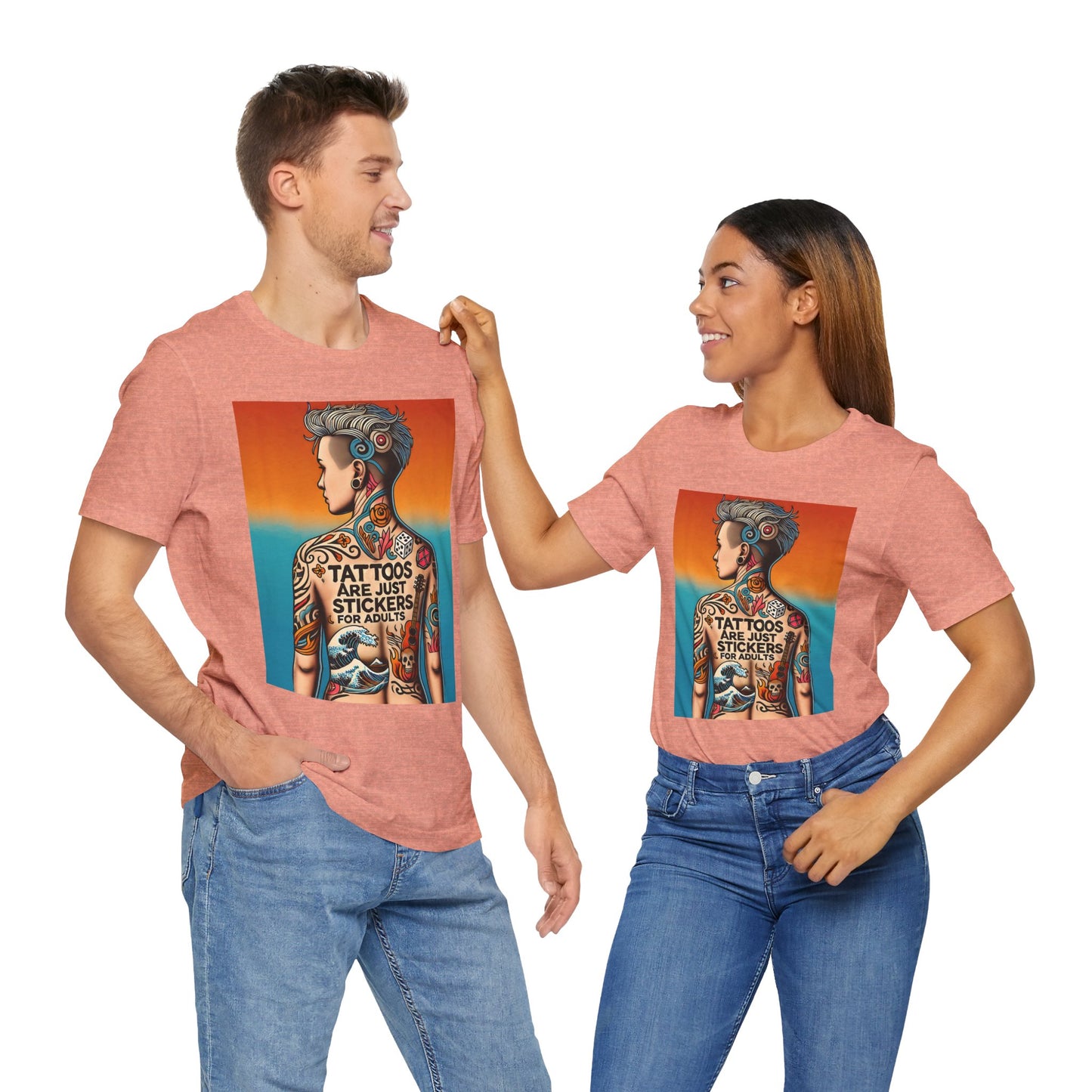 Tattoos Are Just Stickers for Adults T-Shirt – Funny Tattoo Lover Graphic Tee - WhimSpin - https://whimspin.com