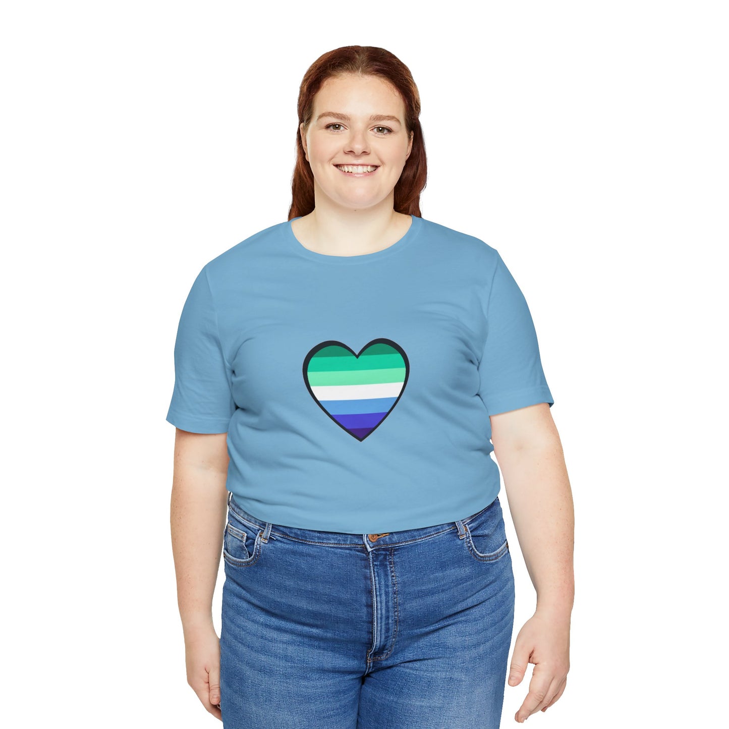 Gay Men’s Pride Flag Heart T-Shirt – LGBTQ+ Flag Design on Unisex Tee