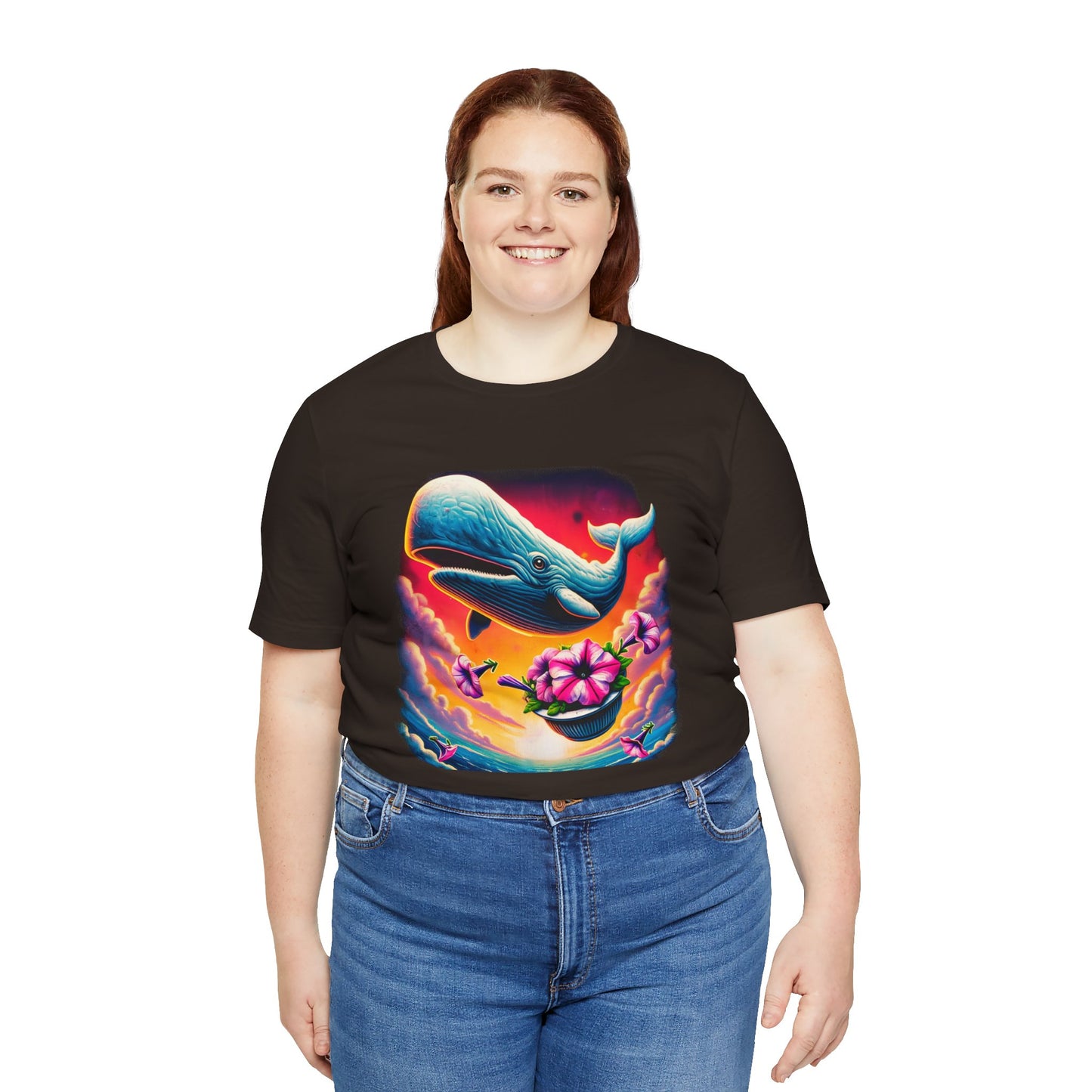 "Oh No, Not Again" Petunias and Whale Funny TShirt – Unisex Tee