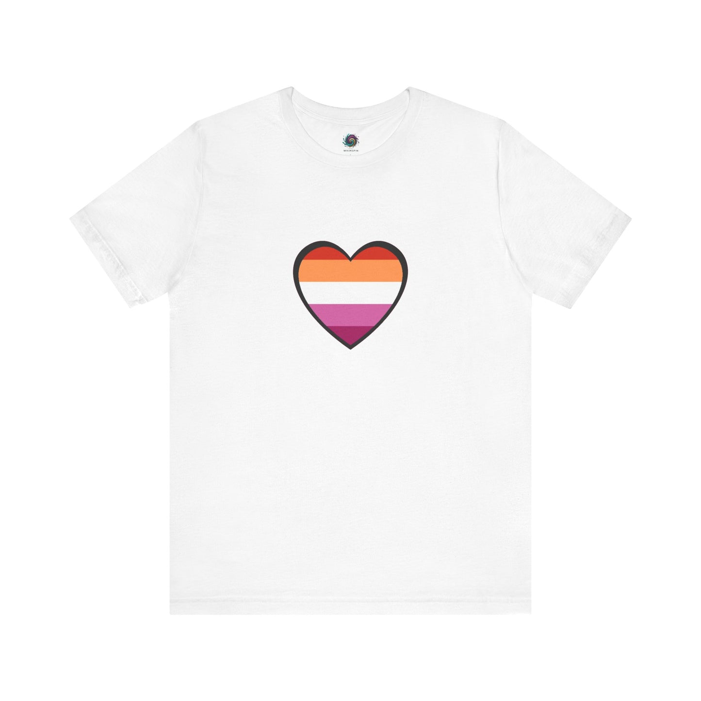 Lesbian Pride Flag Heart T-Shirt – Bold LGBTQ+ Graphic Tee - WhimSpin - https://whimspin.com