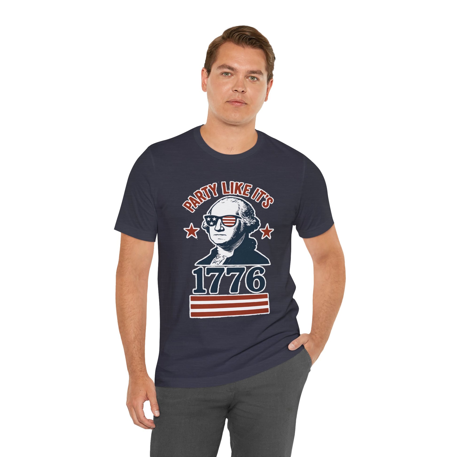Party Like It's 1776 T-Shirt – Funny 4th of July Tee with George Washington Graphic - WhimSpin - https://whimspin.com
