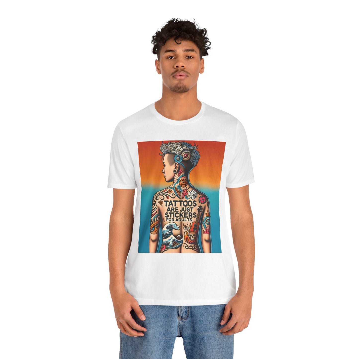 Tattoos Are Just Stickers for Adults T-Shirt – Funny Tattoo Lover Graphic Tee - WhimSpin - https://whimspin.com