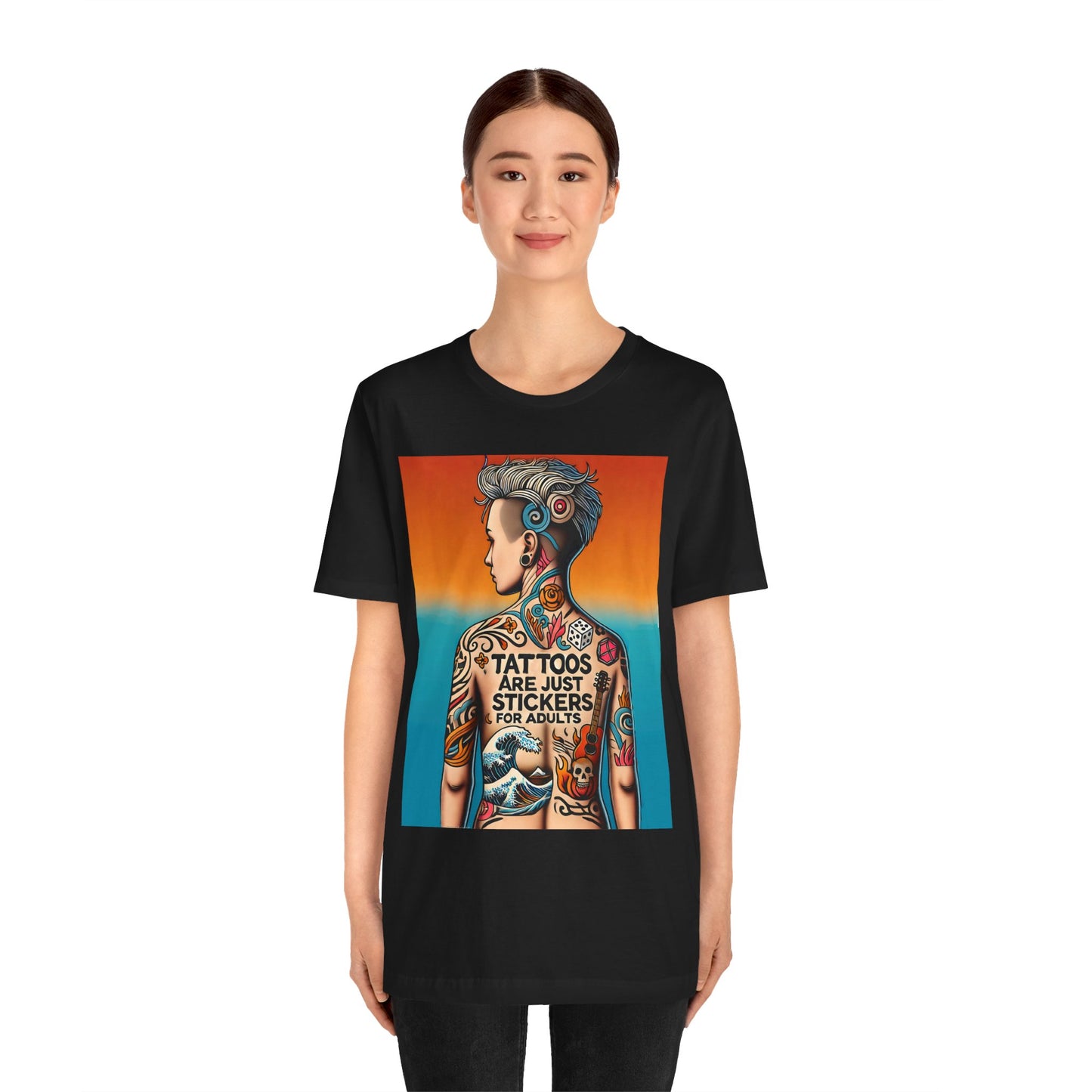Tattoos Are Just Stickers for Adults T-Shirt – Funny Tattoo Lover Graphic Tee - WhimSpin - https://whimspin.com