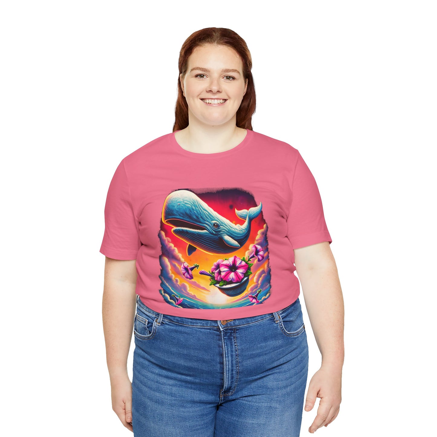 "Oh No, Not Again" Petunias and Whale Funny TShirt – Unisex Tee