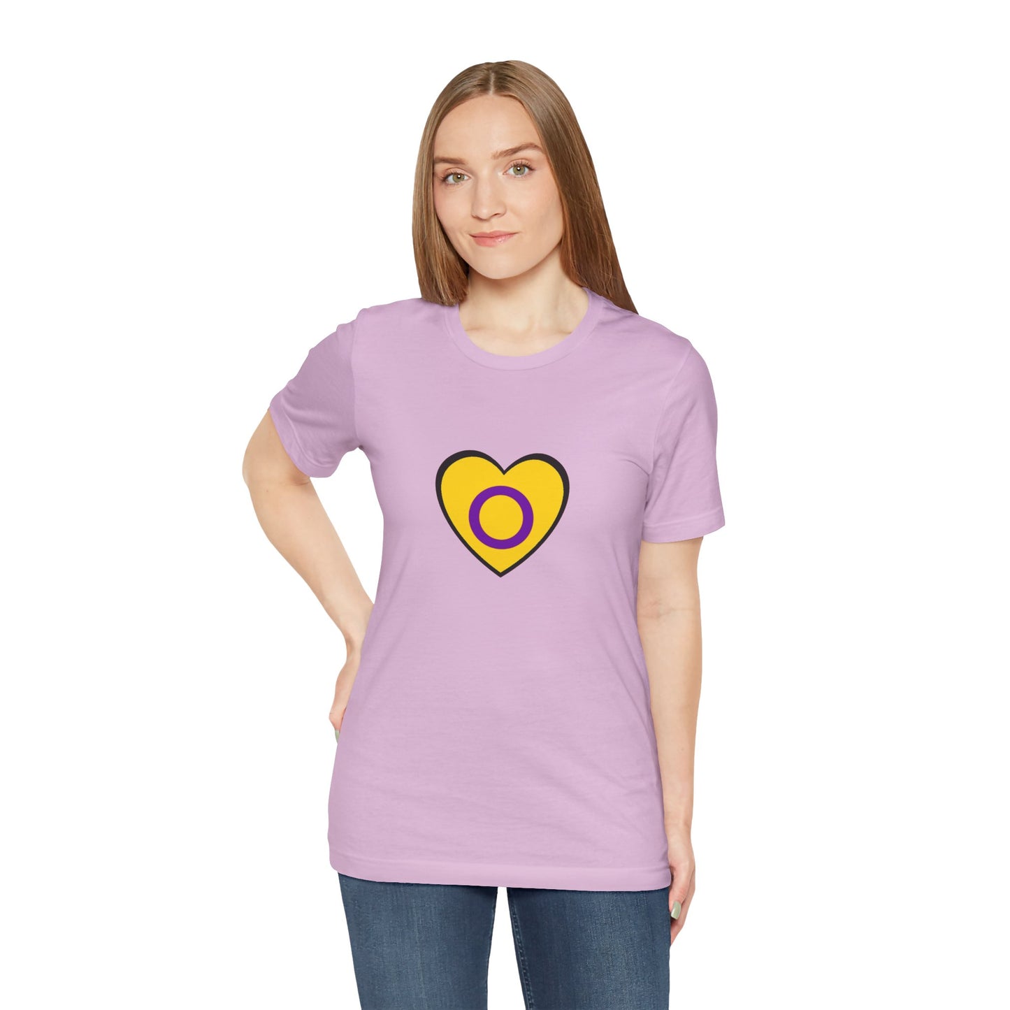 Intersex Pride Flag Heart T-Shirt – Minimalist LGBTQ+ Support Tee - WhimSpin - https://whimspin.com