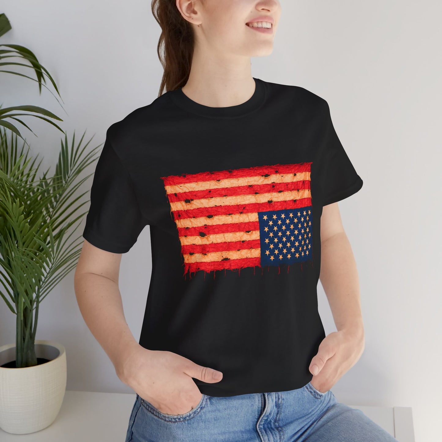 Inverted Flag Distress T-Shirt – Symbolic Upside Down Flag Design