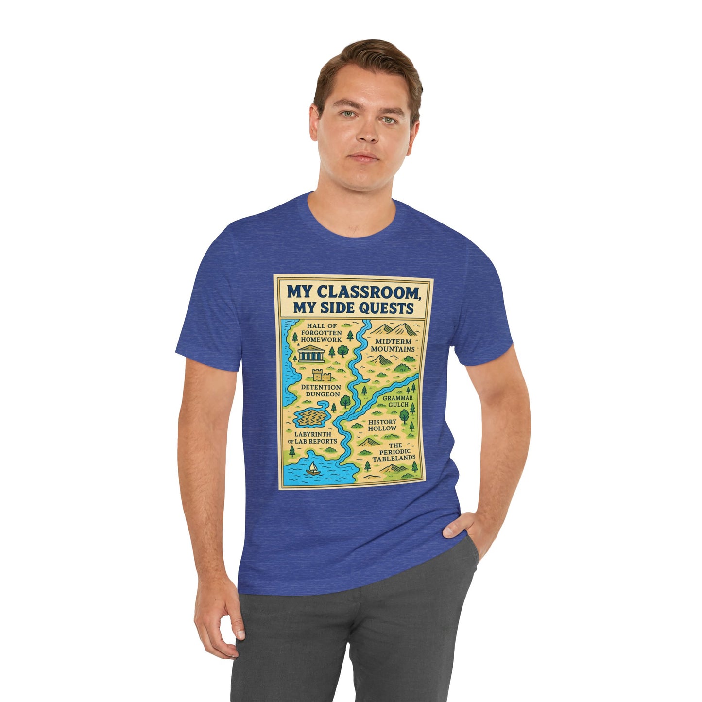 My Classroom, My Side Quests T-Shirt – RPG Map Tee for Teachers