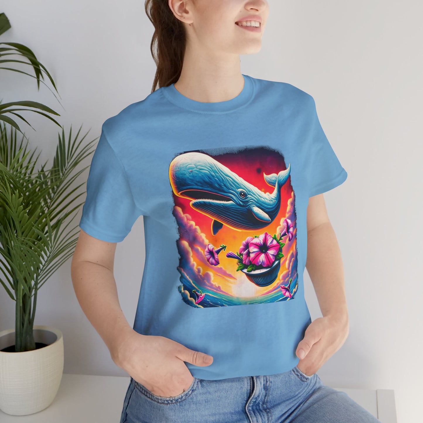 "Oh No, Not Again" Petunias and Whale Funny TShirt – Unisex Tee